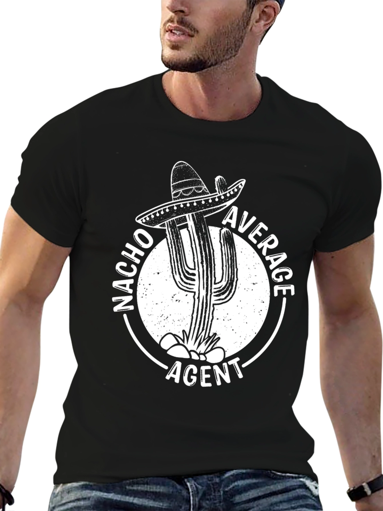 Nacho Average Agent T-Shirt - Cactus Graphic Tee
