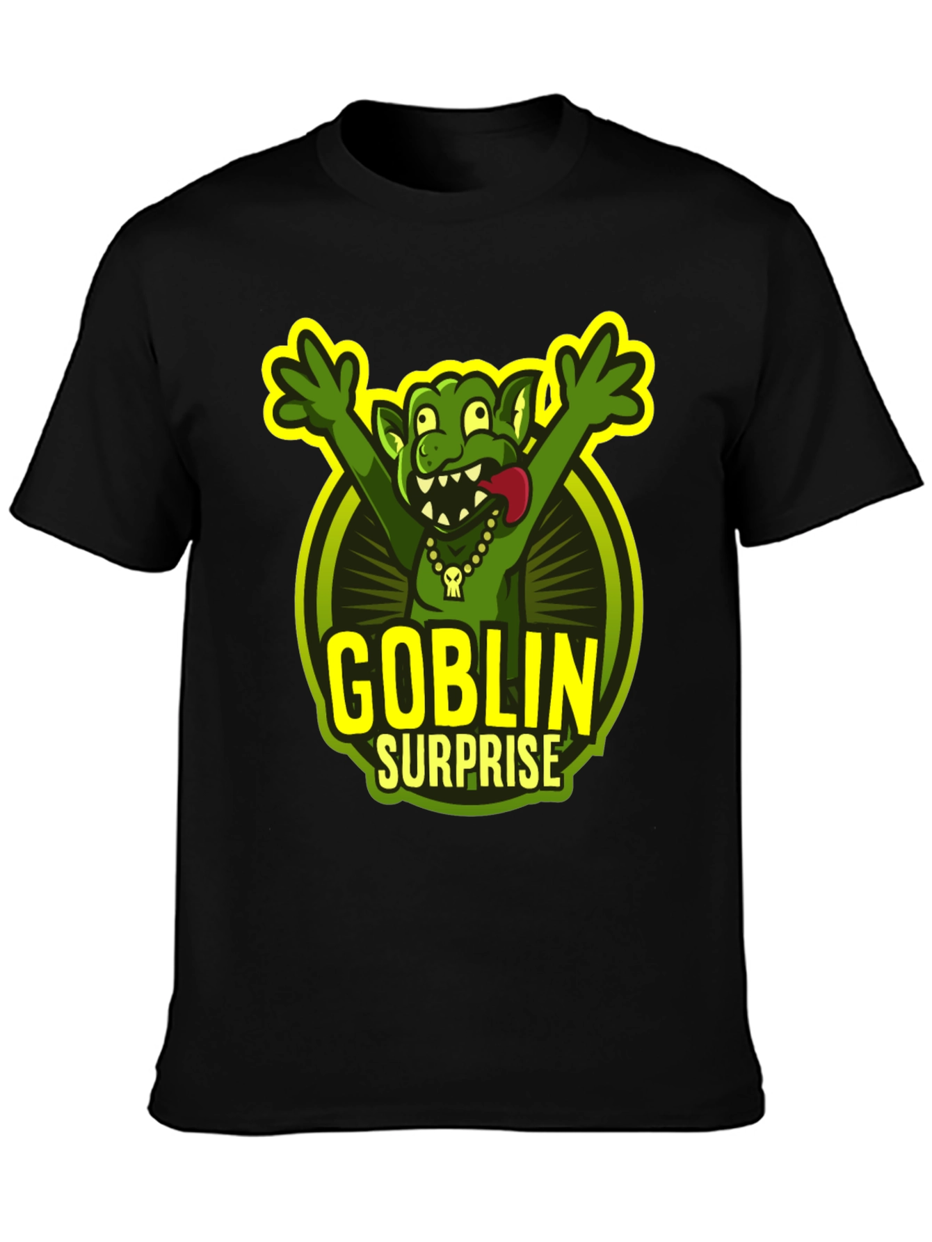 Goblin Surprise Graphic T-Shirt - Funny Cartoon Tee
