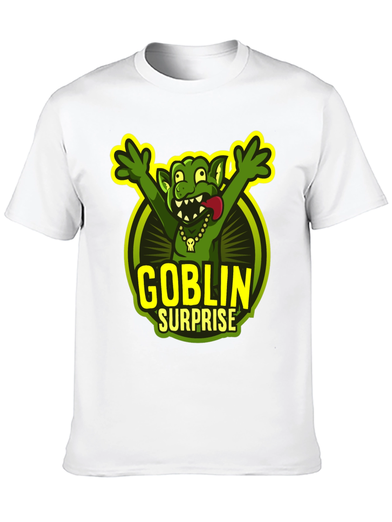 Goblin Surprise Graphic T-Shirt - Funny Cartoon Tee