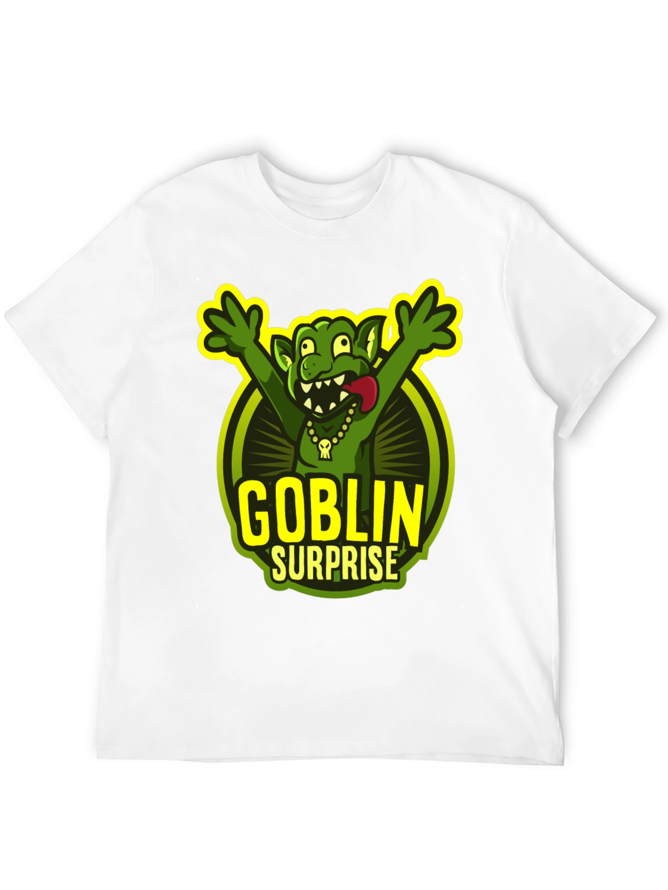 Goblin Surprise Graphic T-Shirt - Funny Cartoon Tee