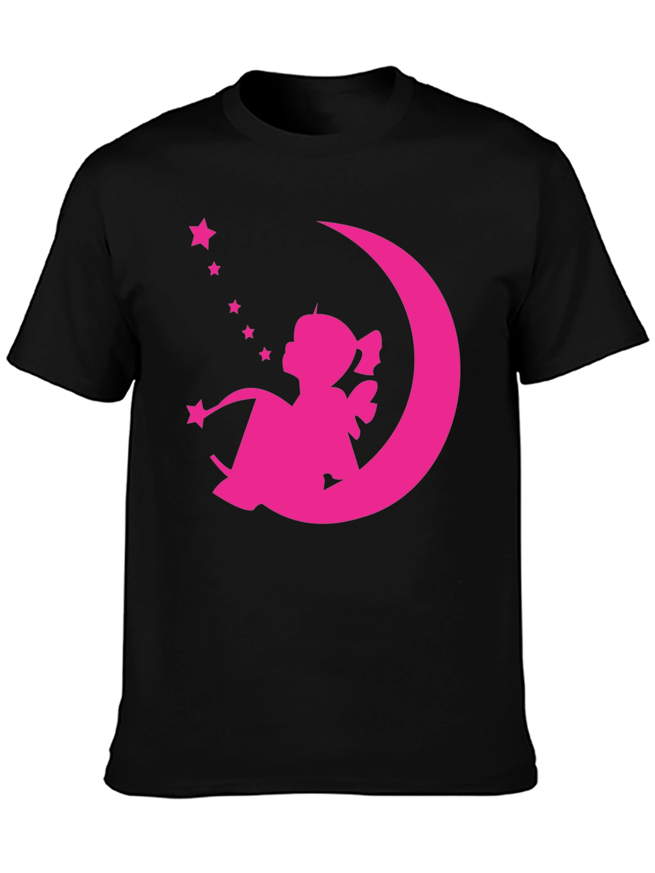 Pink Fairy on Moon Graphic Tee