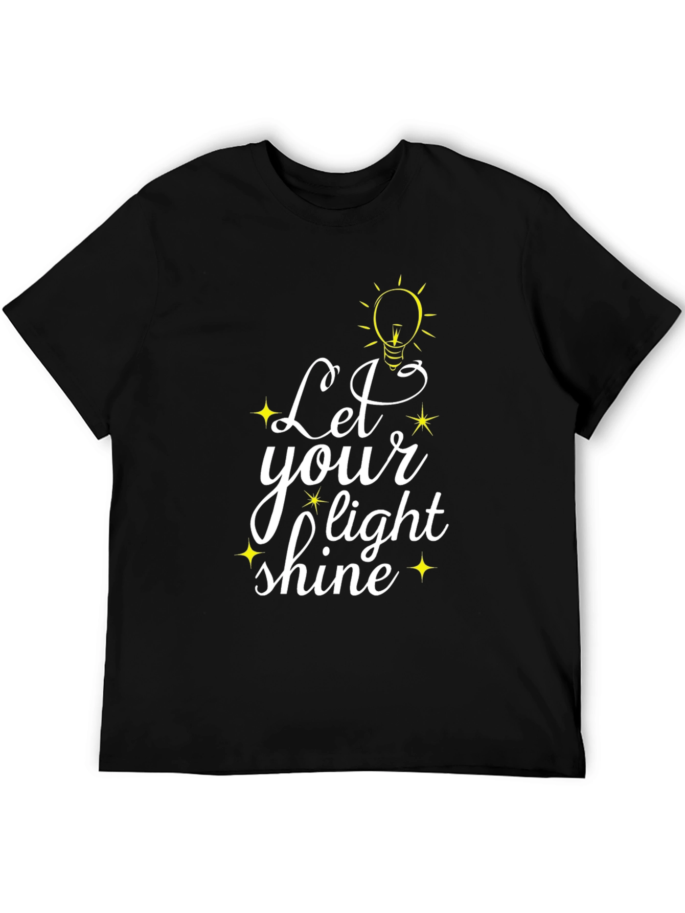 Let Your Light Shine Black Graphic T-Shirt