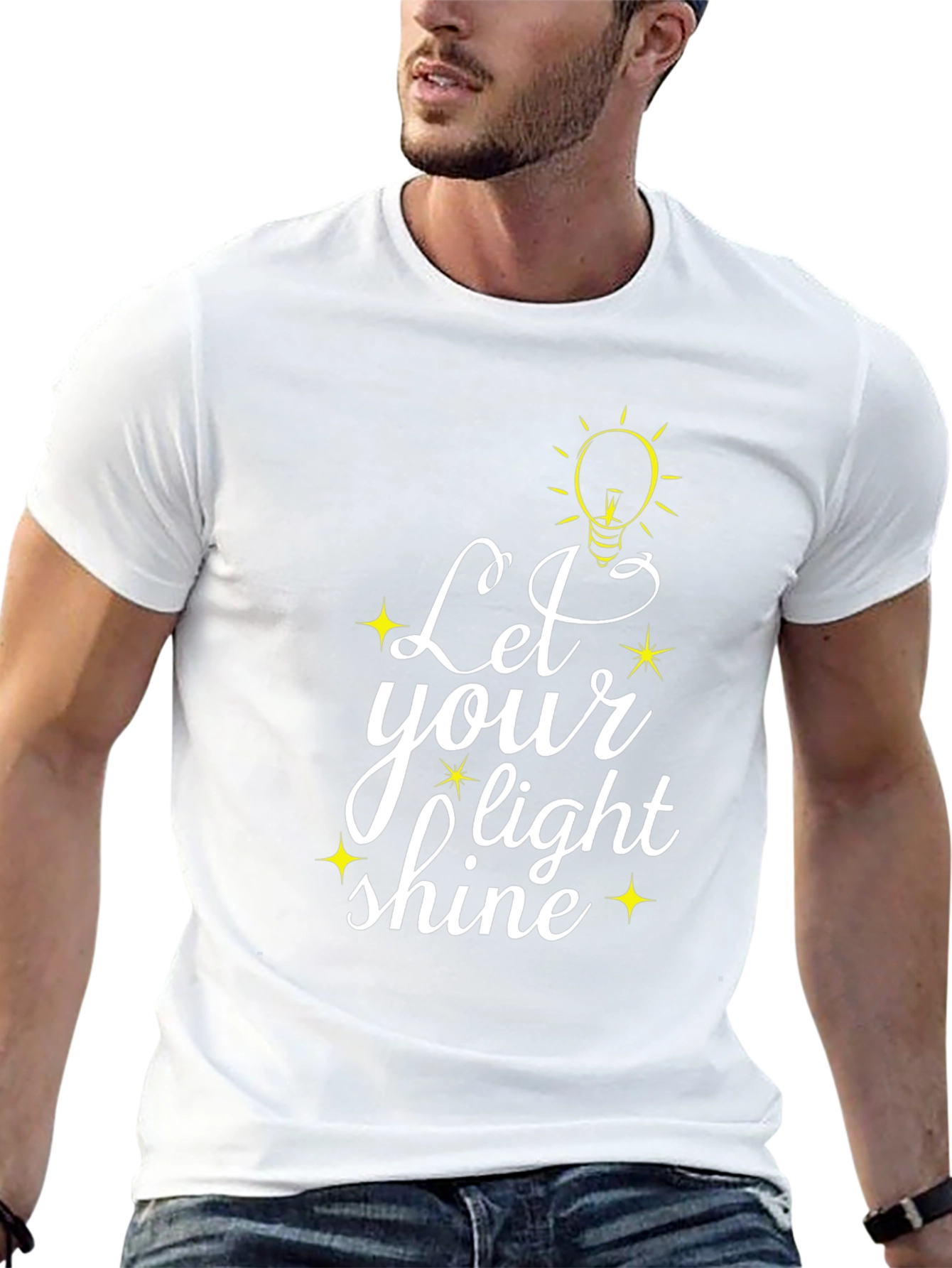 Let Your Light Shine Black Graphic T-Shirt