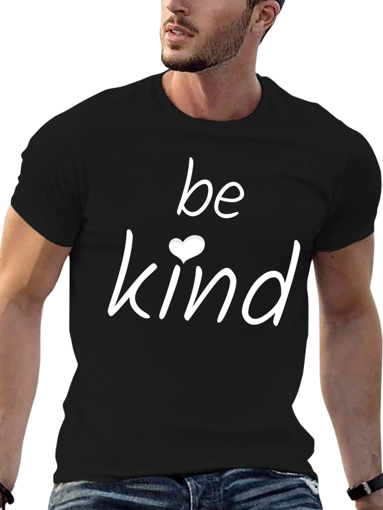 Be Kind Heart Graphic Tee - Black