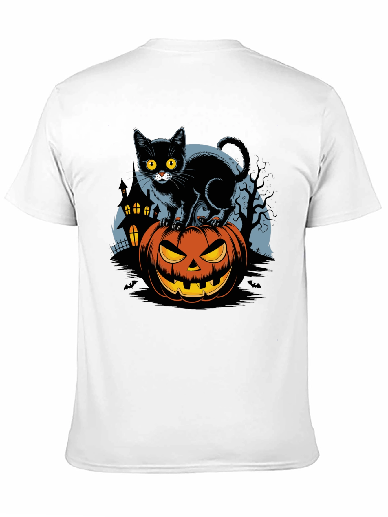 Halloween Cat on Pumpkin Graphic Tee
