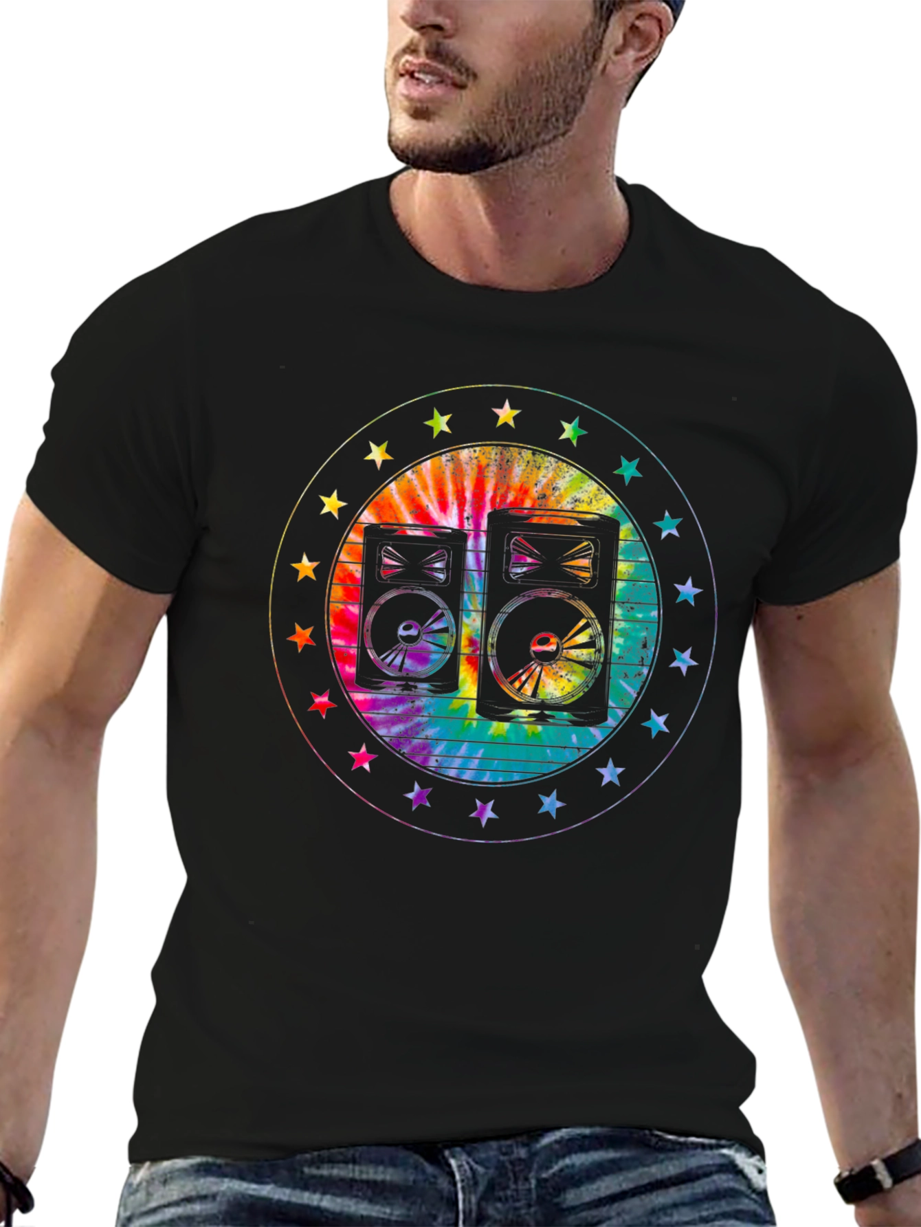 Retro Speaker Tie-Dye Graphic Tee