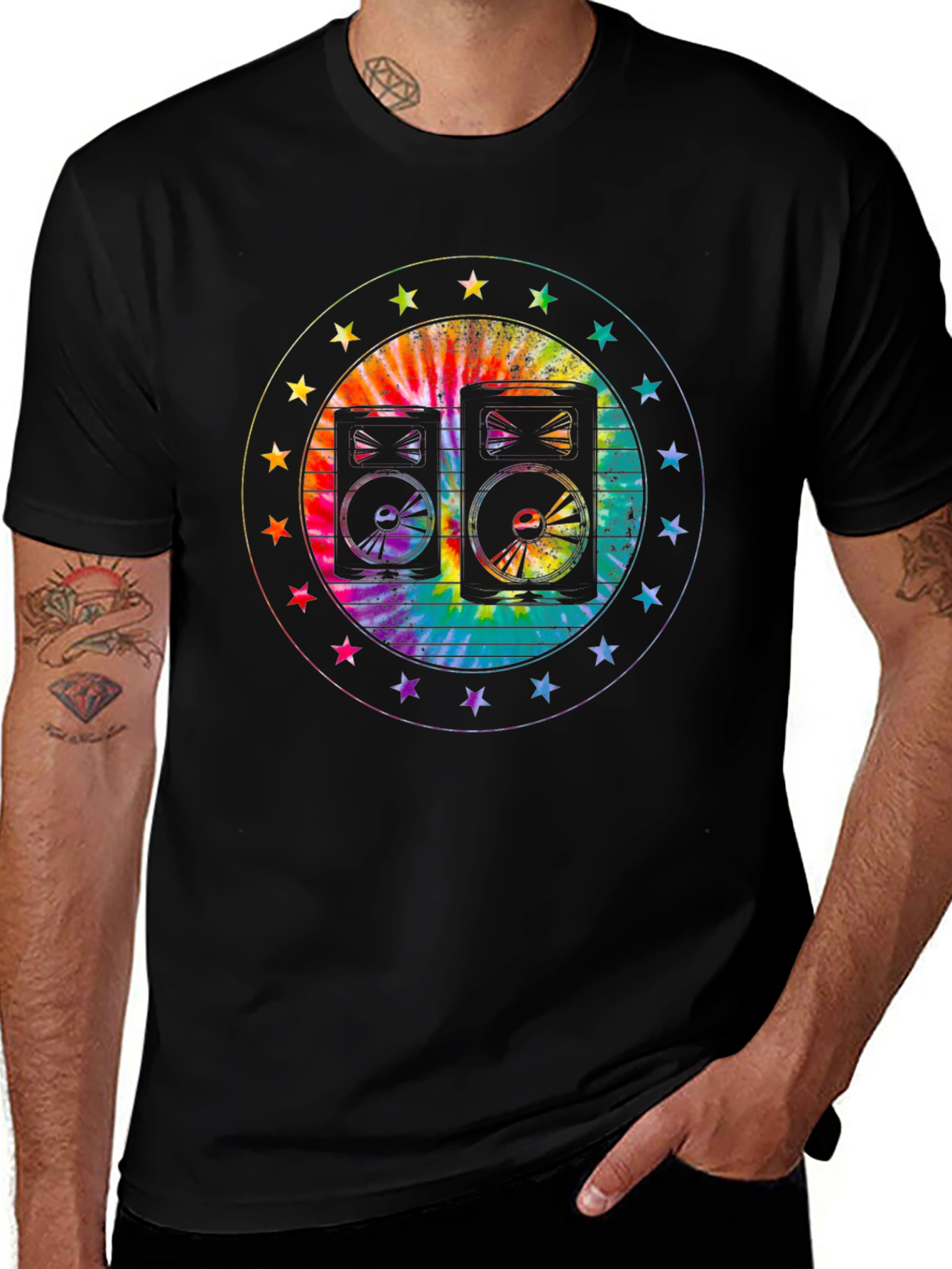 Retro Speaker Tie-Dye Graphic Tee