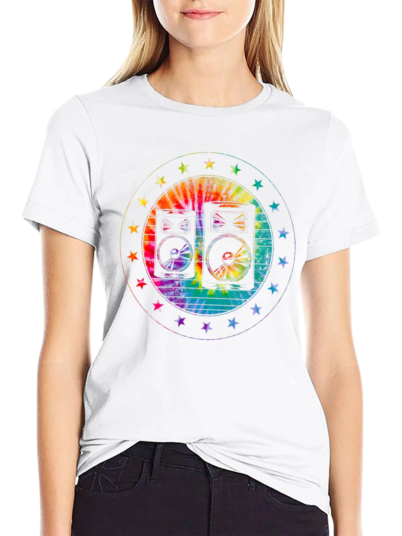 Retro Speaker Tie-Dye Graphic Tee