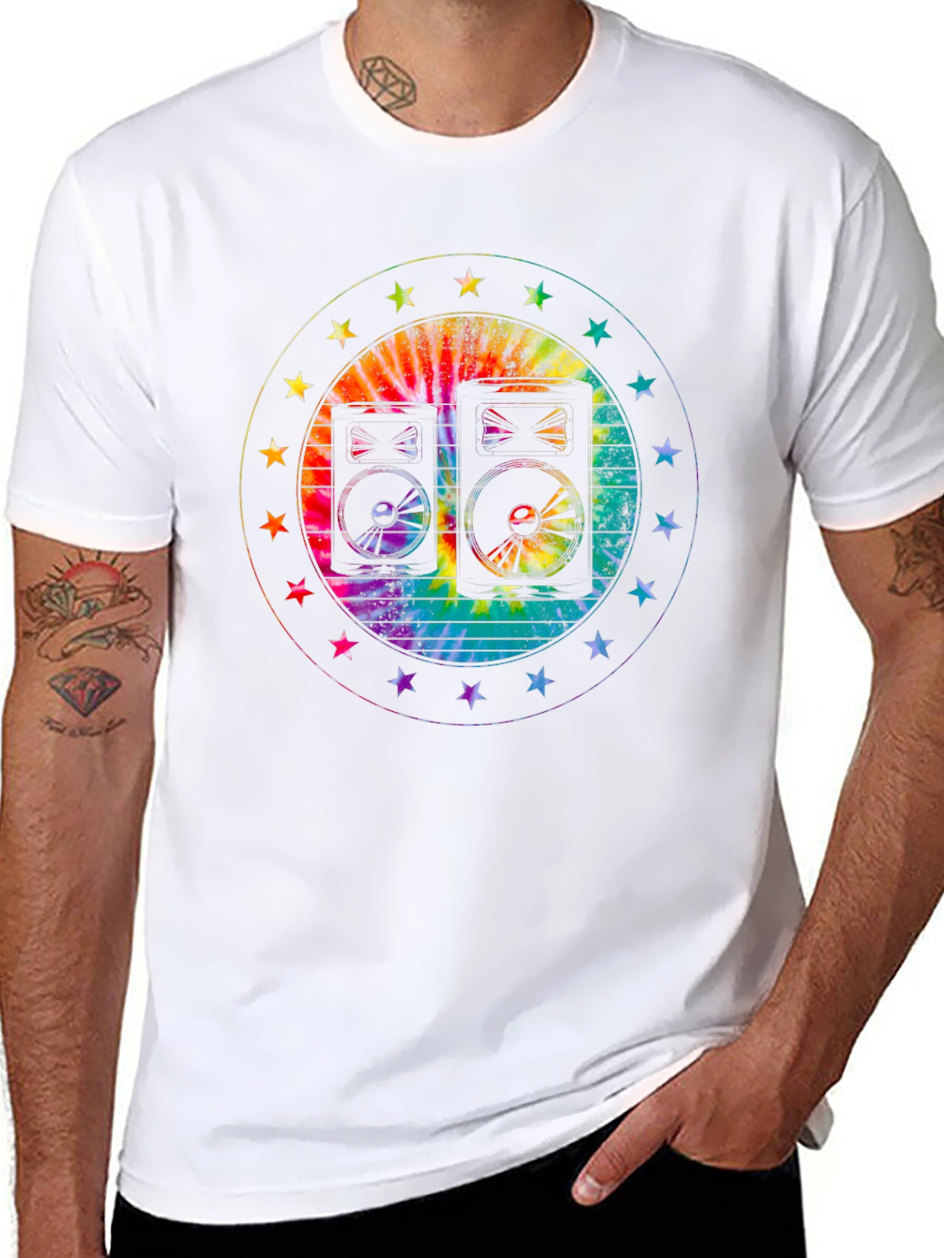 Retro Speaker Tie-Dye Graphic Tee
