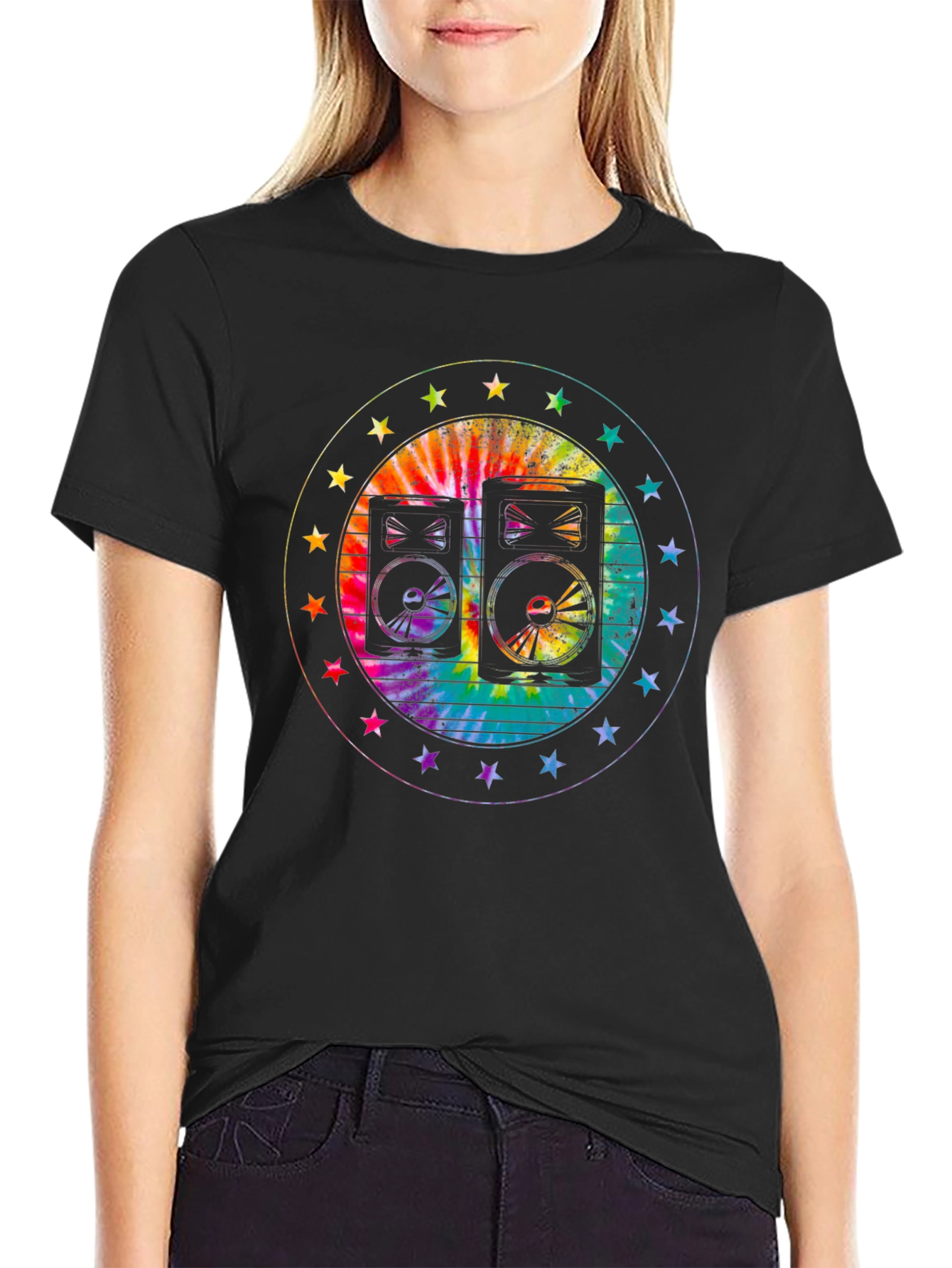Retro Speaker Tie-Dye Graphic Tee