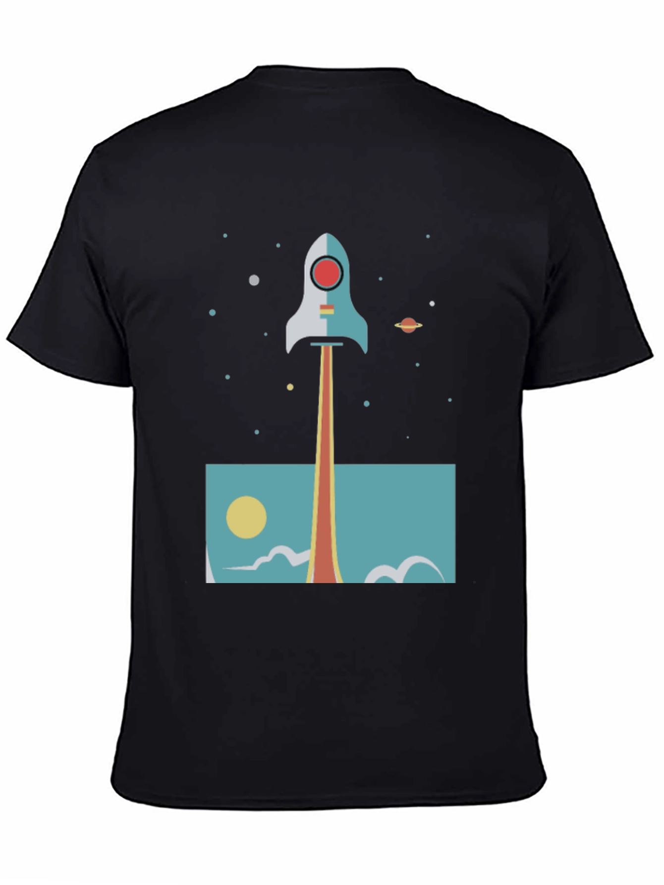 Retro Rocket Graphic T-Shirt - Space Launch Design