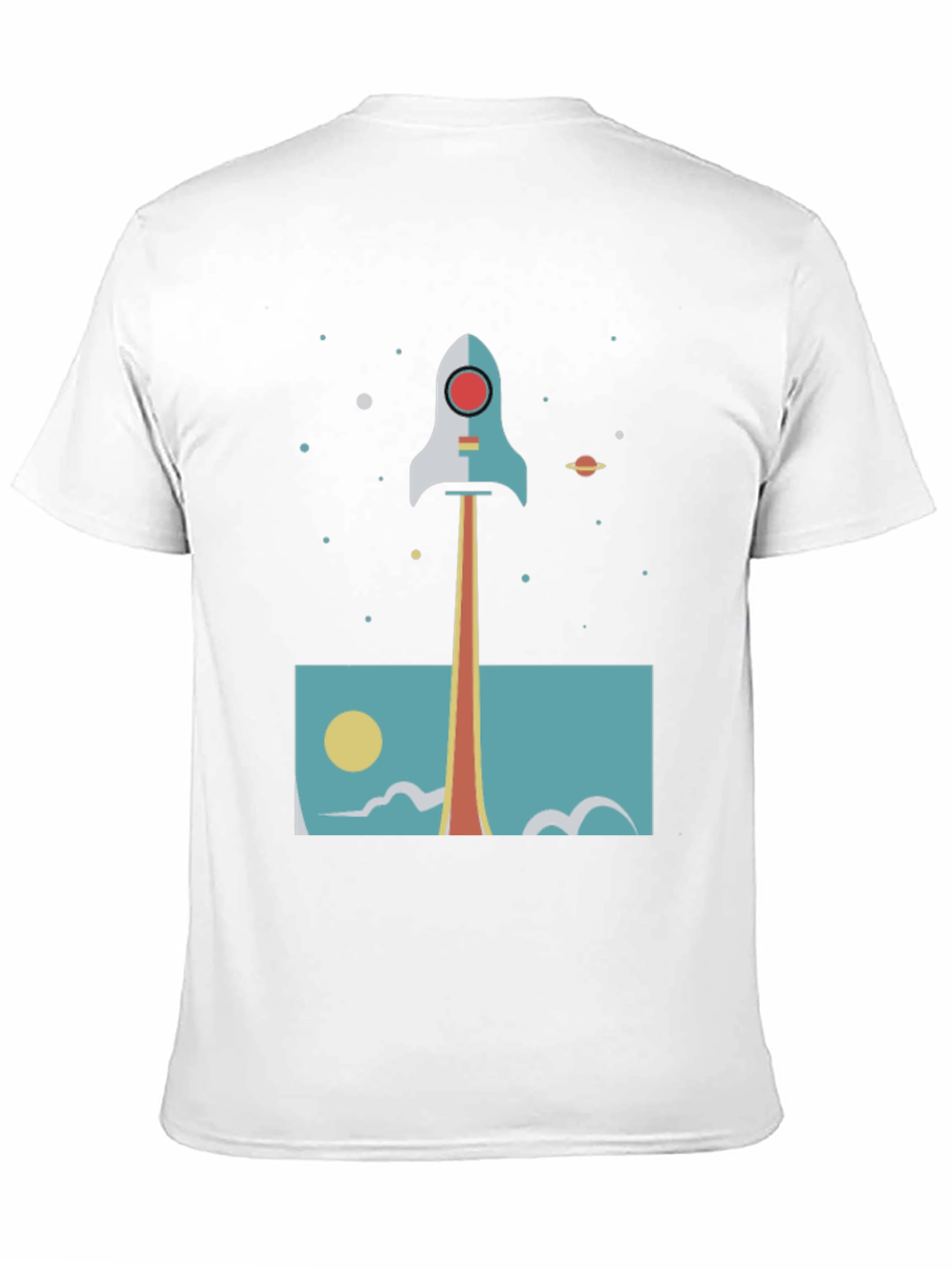Retro Rocket Graphic T-Shirt - Space Launch Design