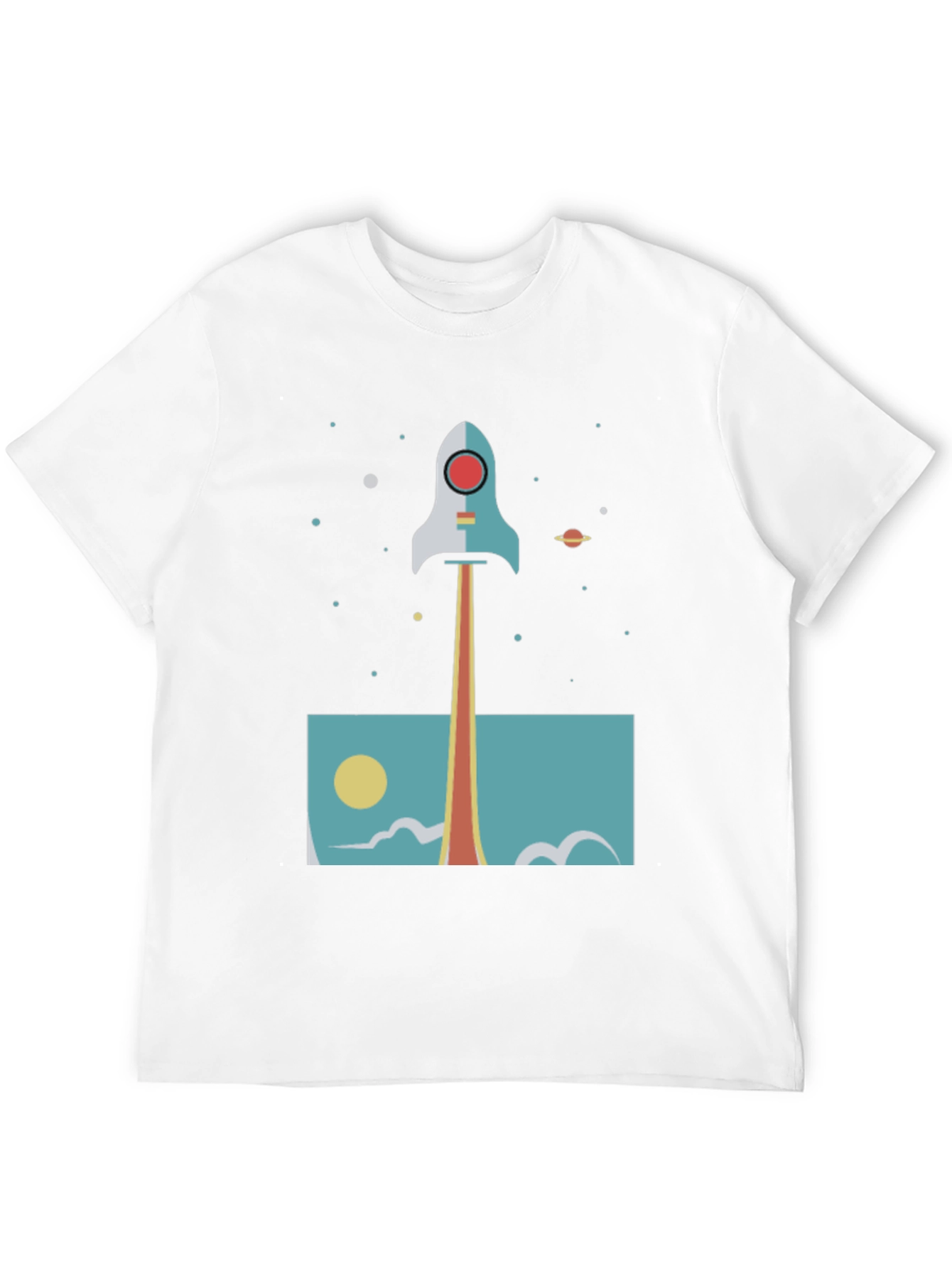 Retro Rocket Graphic T-Shirt - Space Launch Design