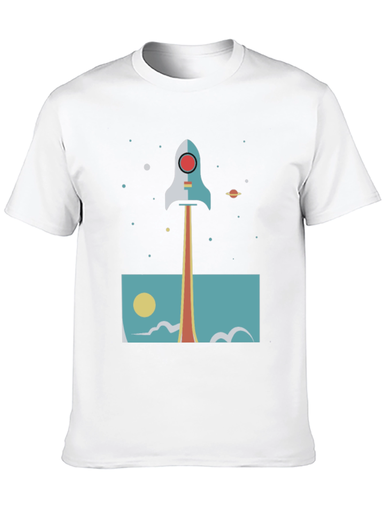 Retro Rocket Graphic T-Shirt - Space Launch Design