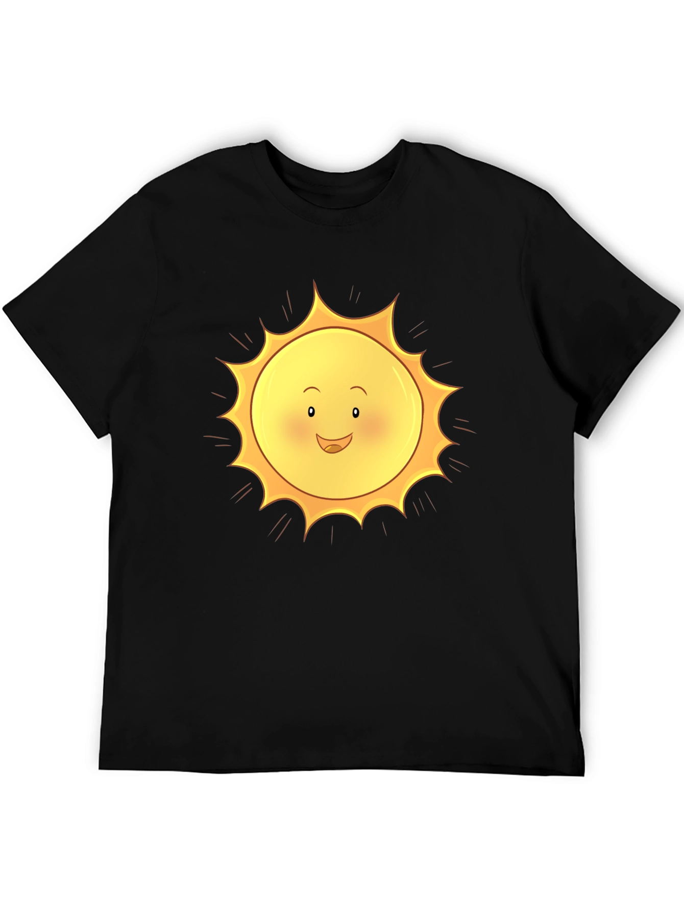 Cheerful Sun Graphic Black T-Shirt