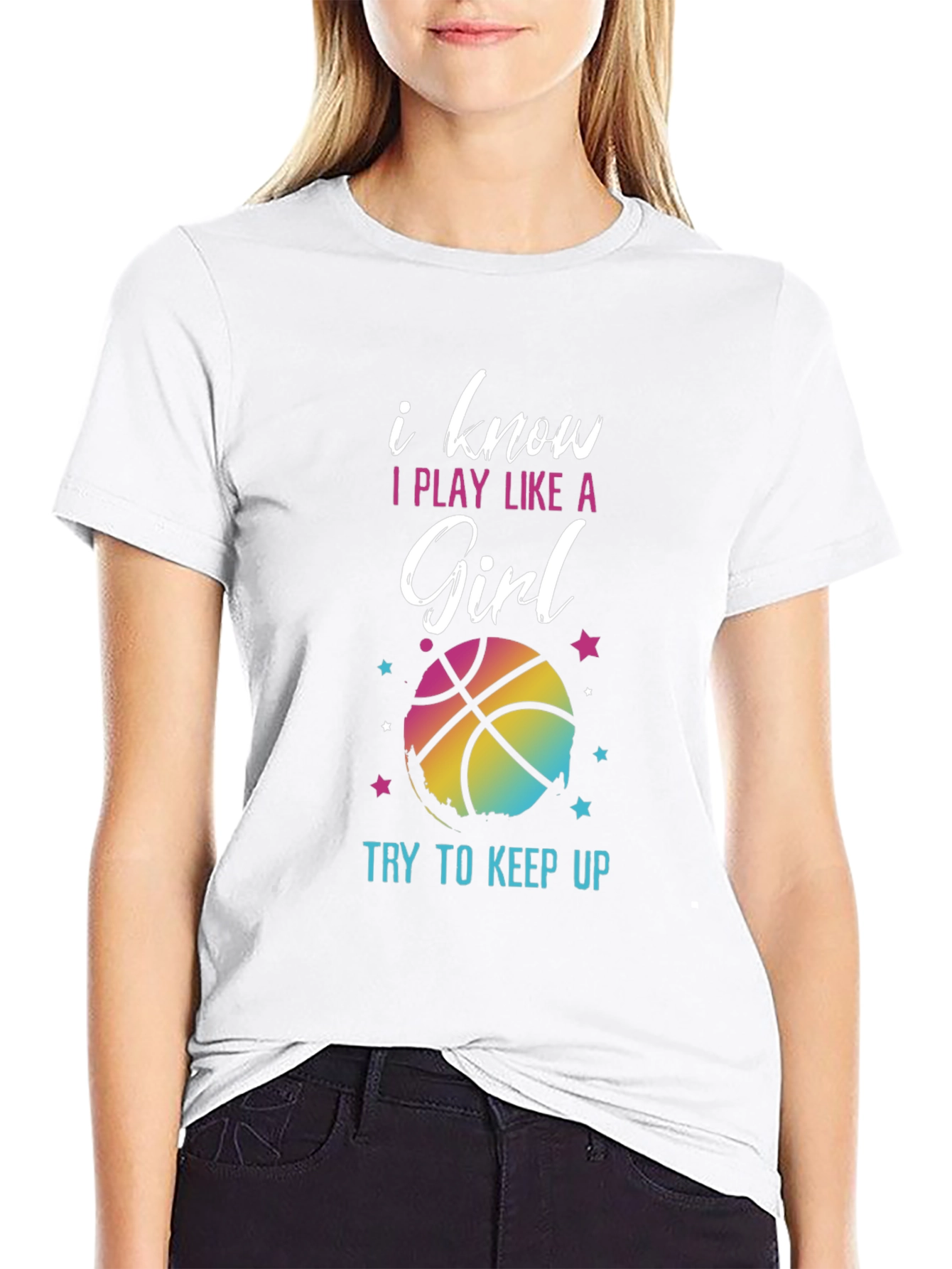 I Know I Play Like A Girl Basketball T-Shirt