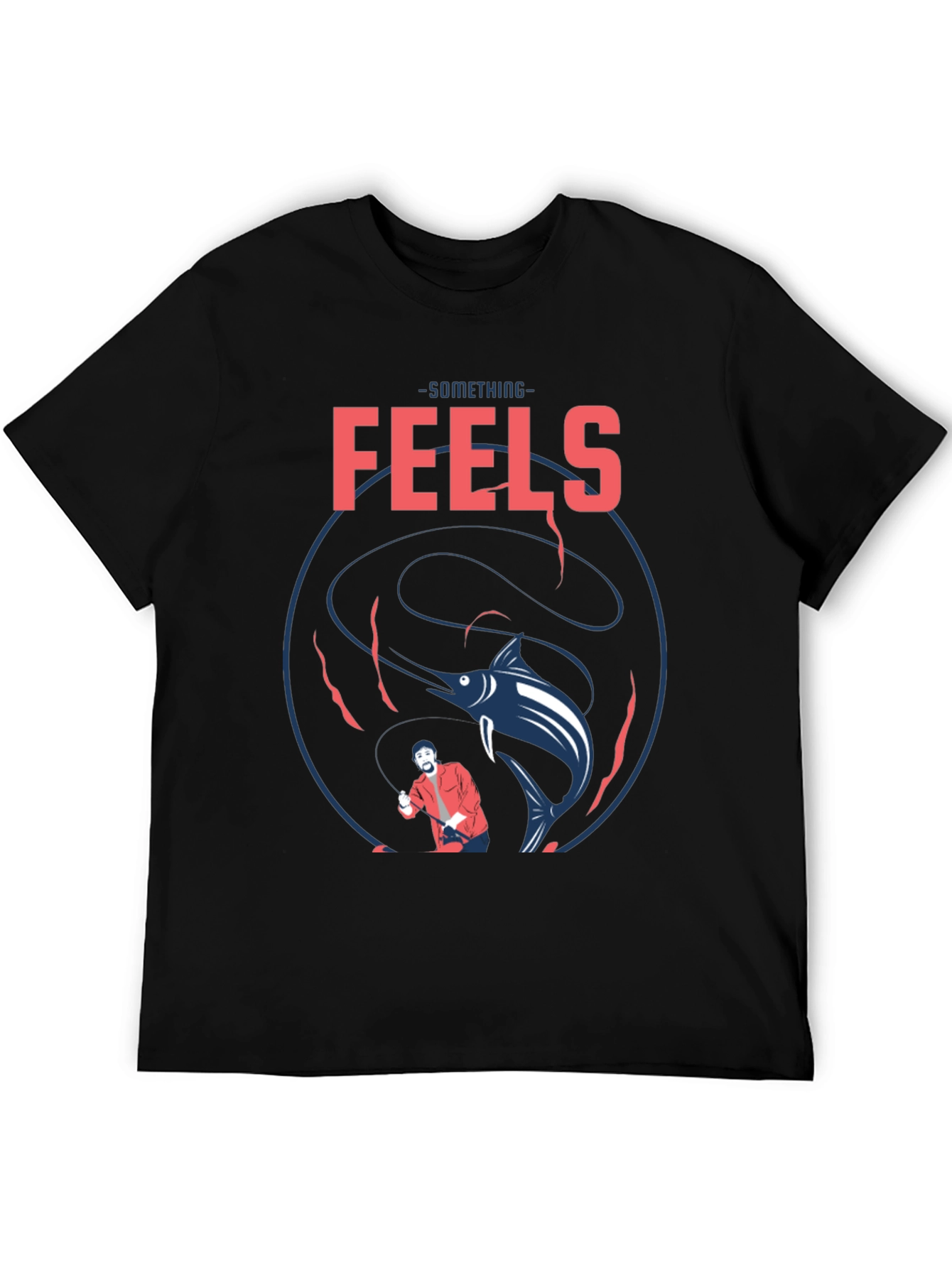 Something Feels Fishy Black Graphic Tee