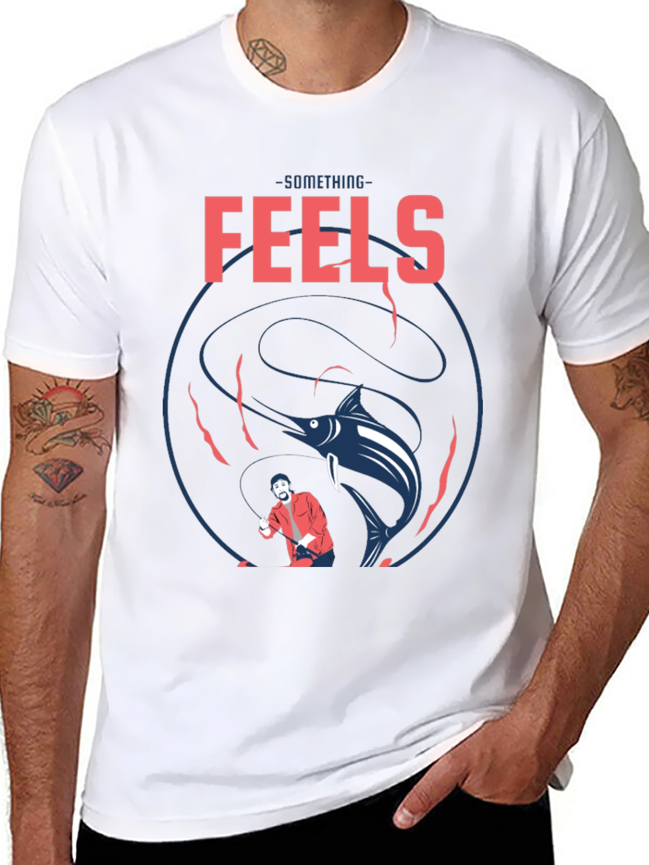 Something Feels Fishy Black Graphic Tee