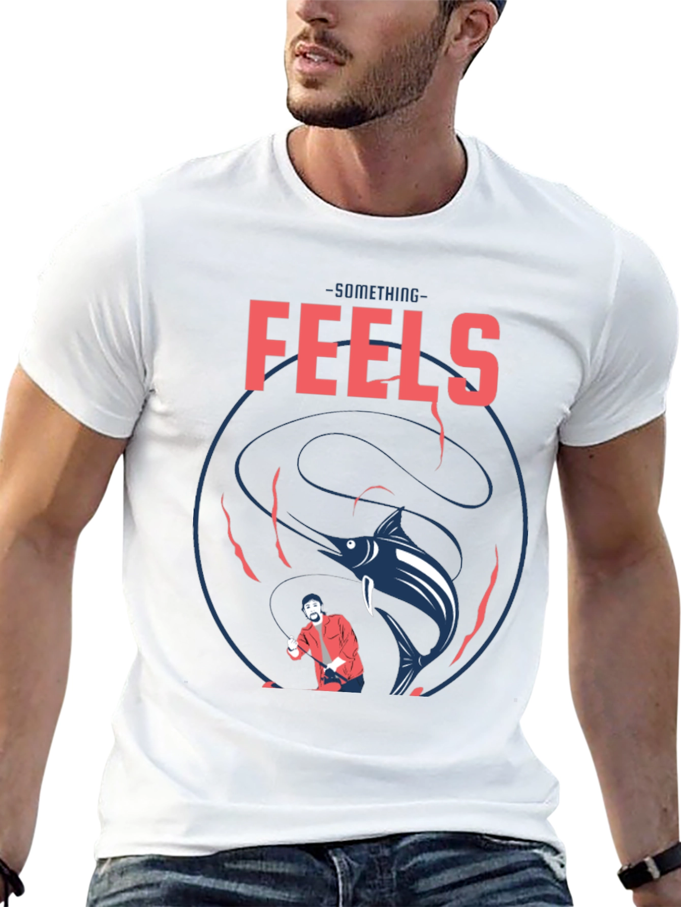 Something Feels Fishy Black Graphic Tee