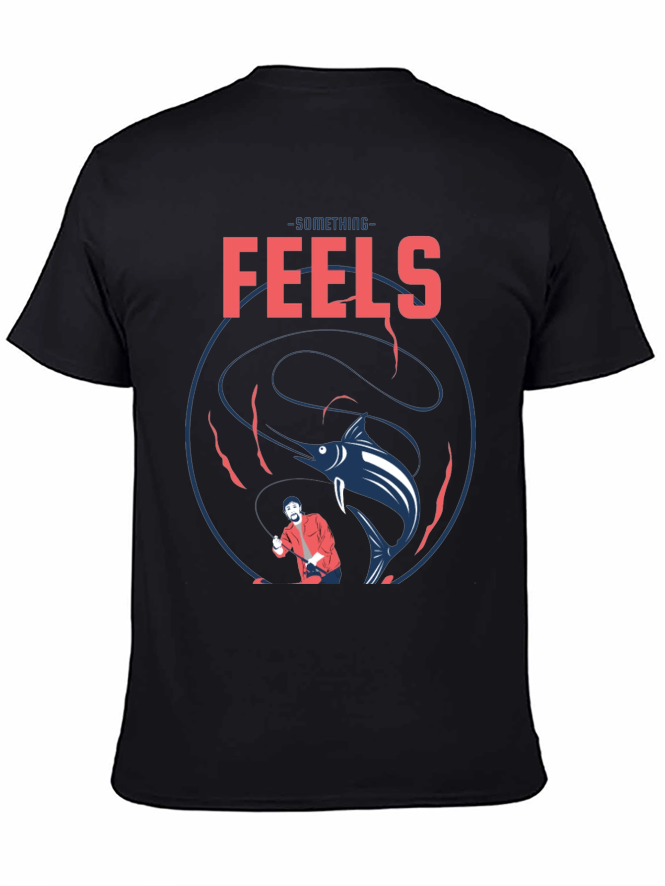 Something Feels Fishy Black Graphic Tee