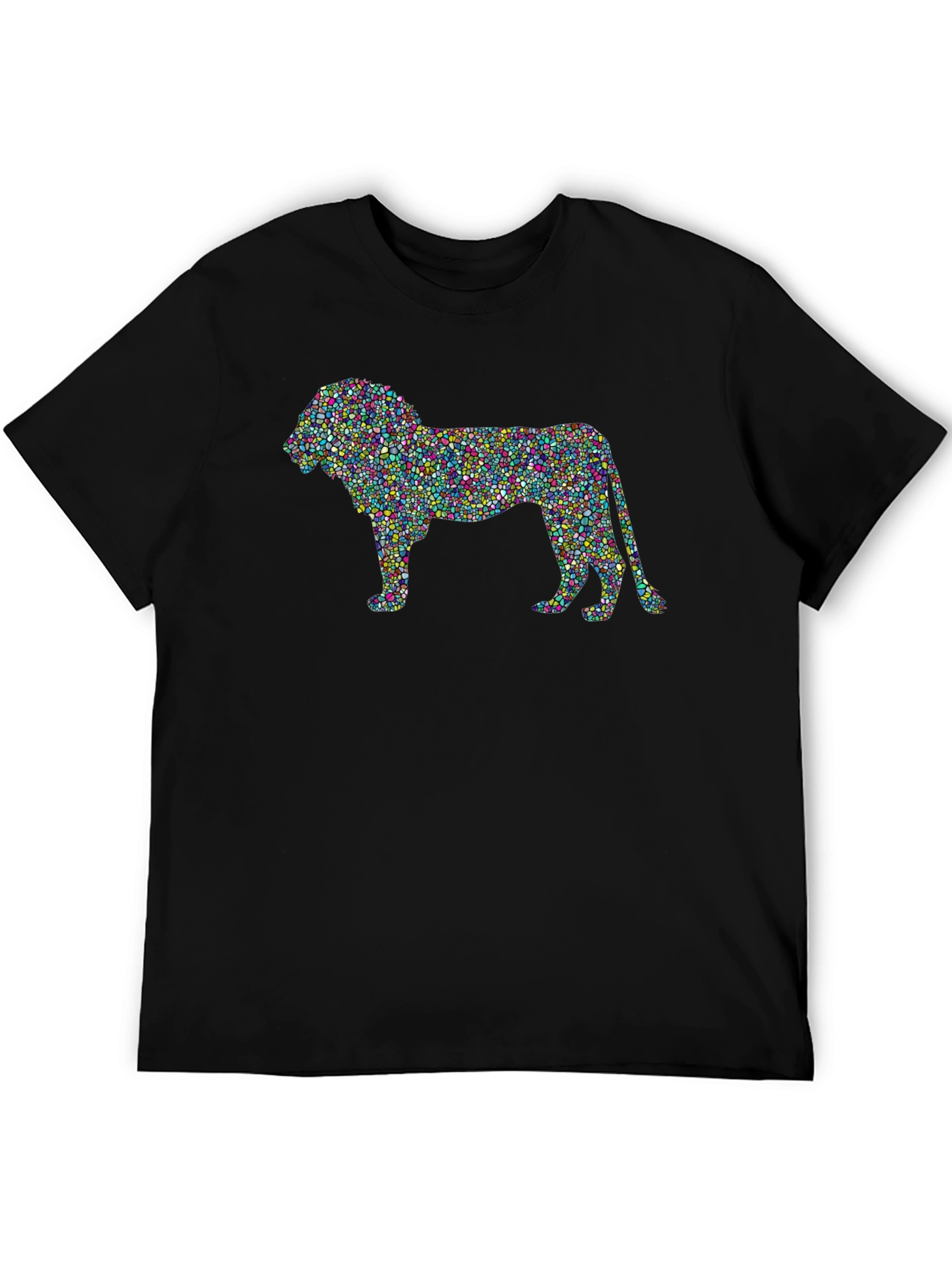 Lion Mosaic Graphic Print Mens T-Shirt