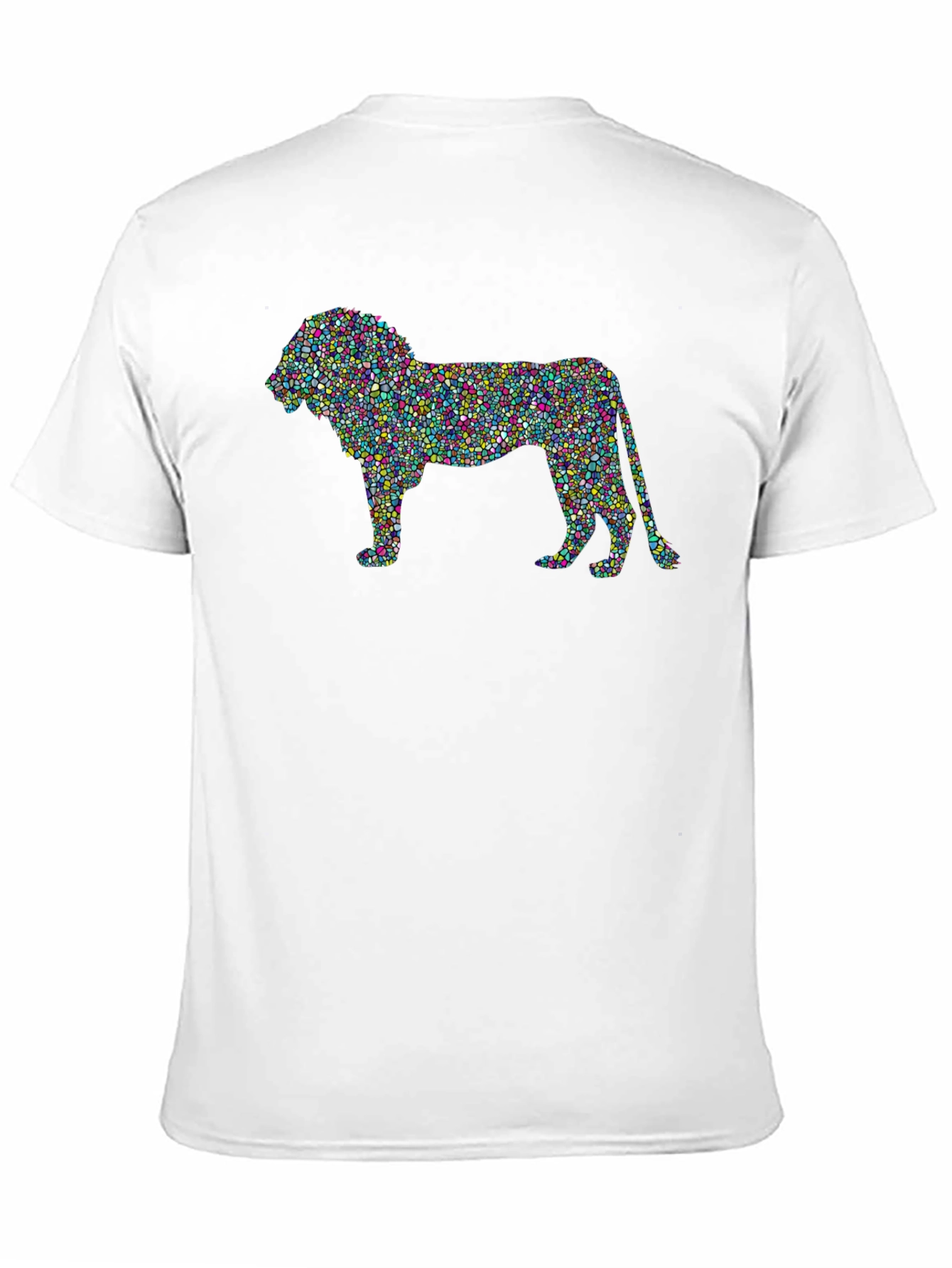 Lion Mosaic Graphic Print Mens T-Shirt