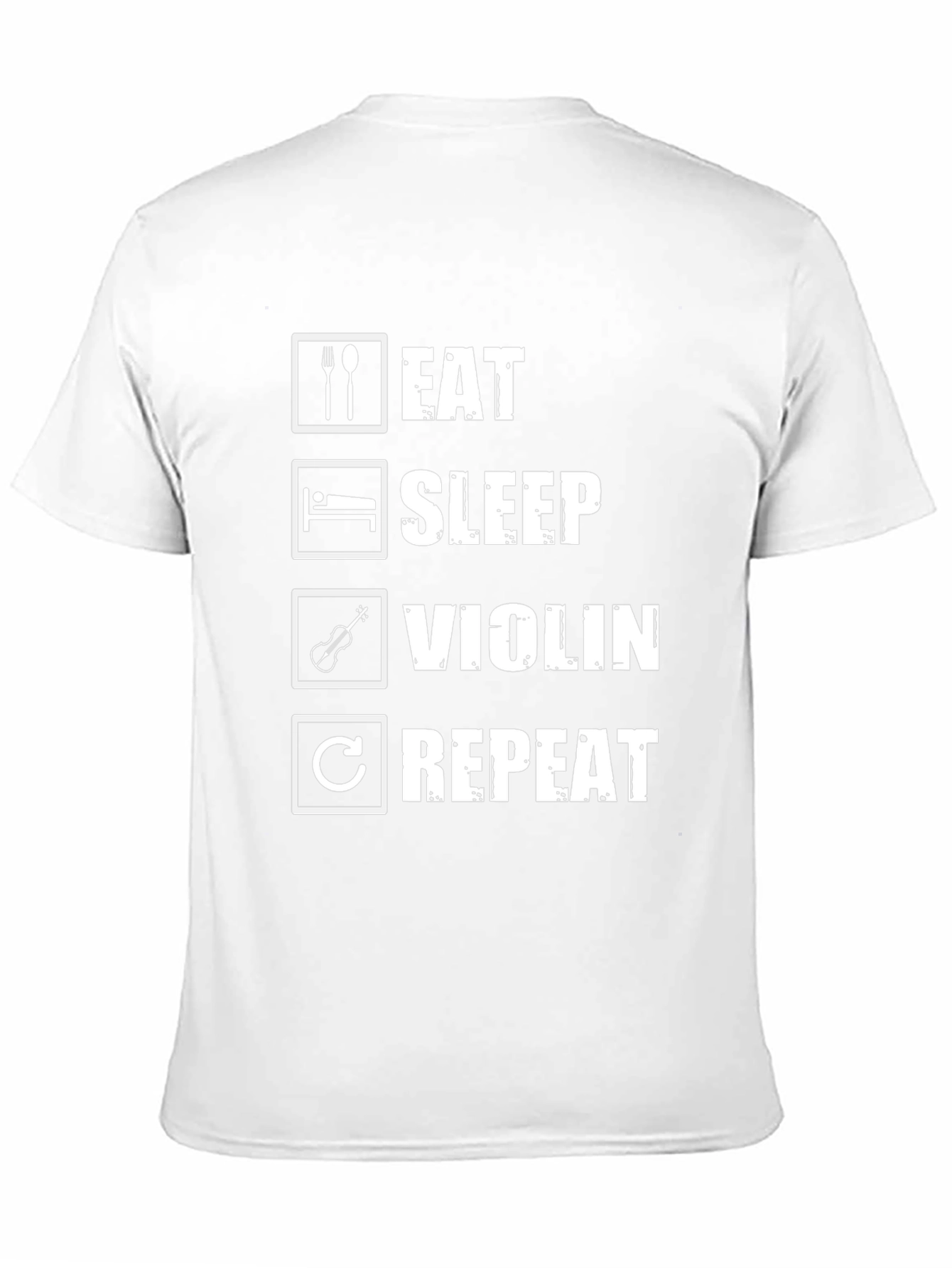 Eat Sleep Violin Repeat Black Graphic T-Shirt