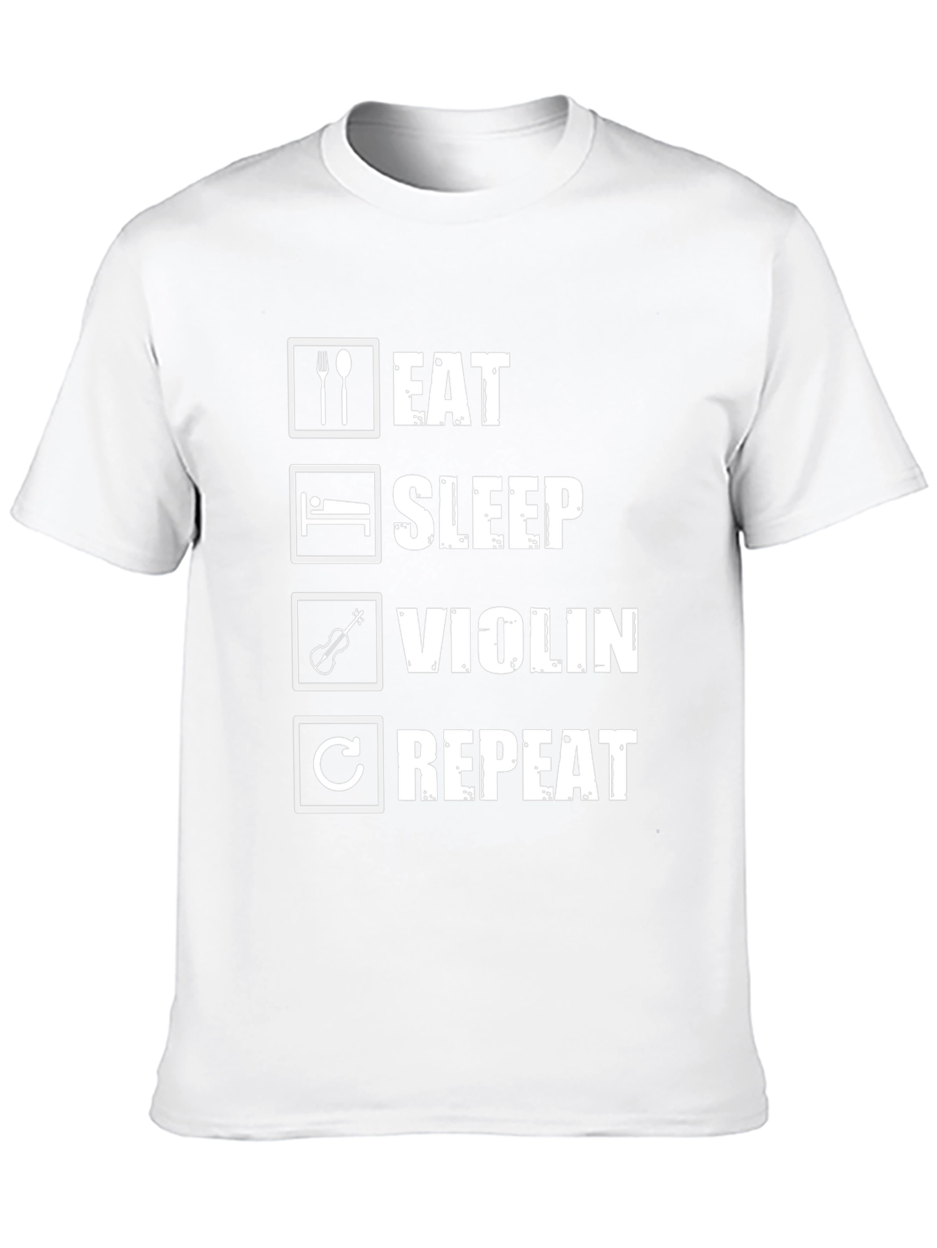 Eat Sleep Violin Repeat Black Graphic T-Shirt