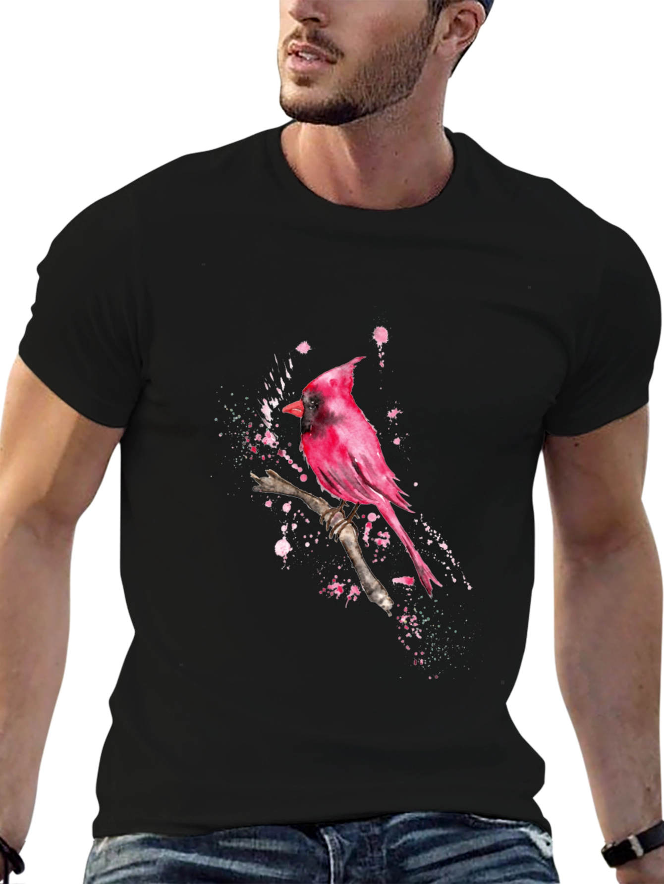Cardinal Bird Graphic Tee - Black T-Shirt