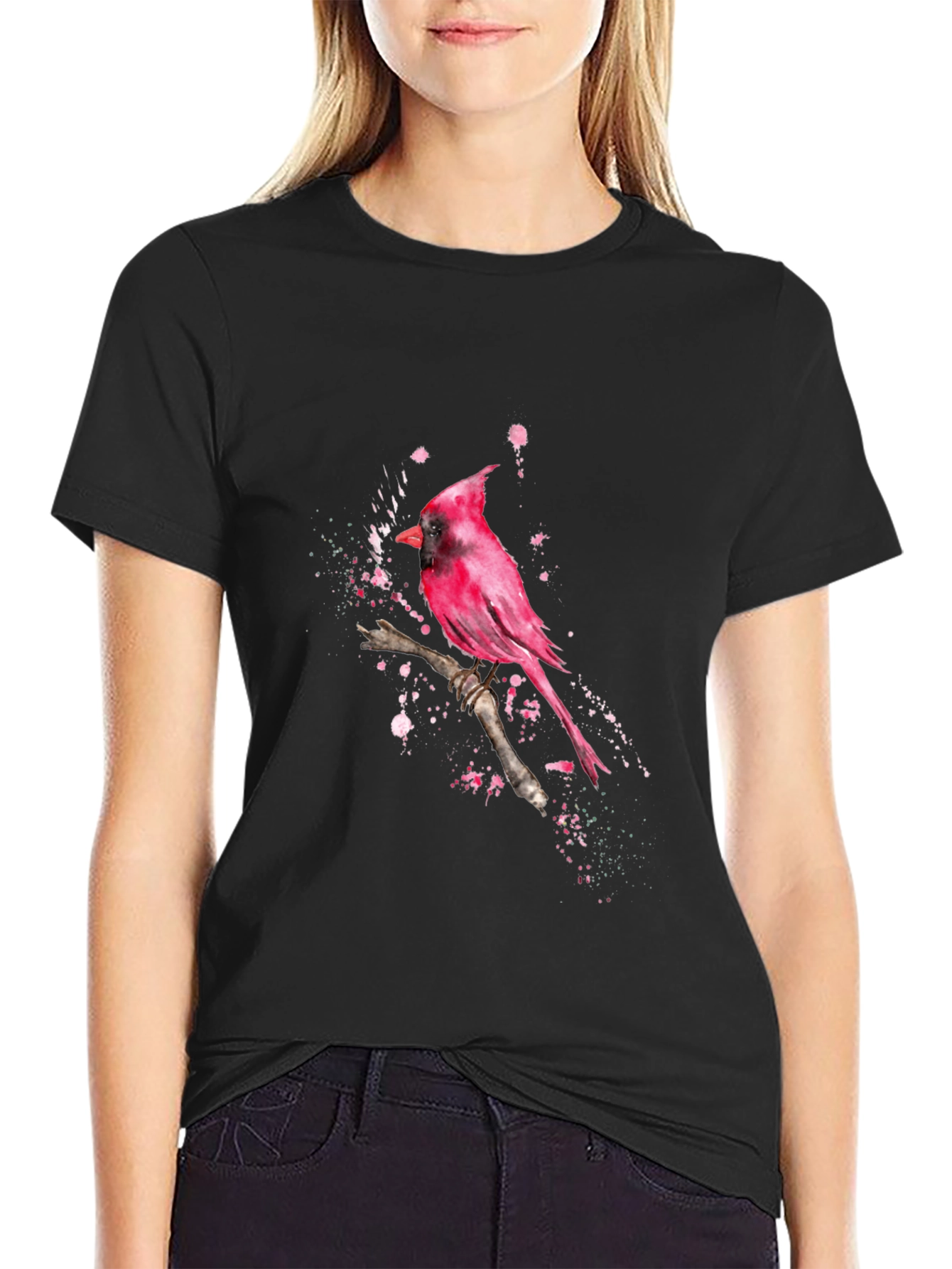 Cardinal Bird Graphic Tee - Black T-Shirt