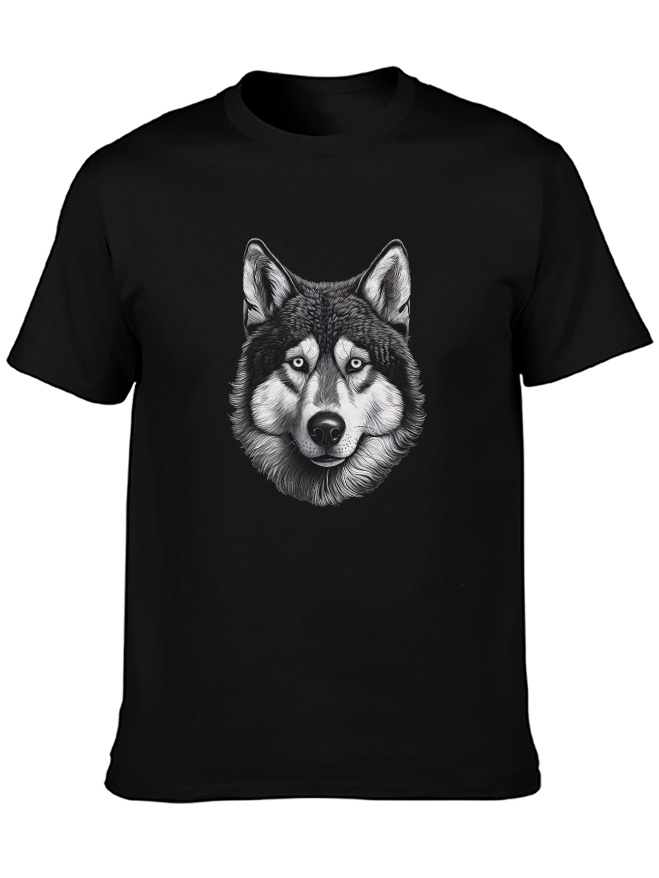 Black Wolf Graphic T-Shirt - Mens Short Sleeve