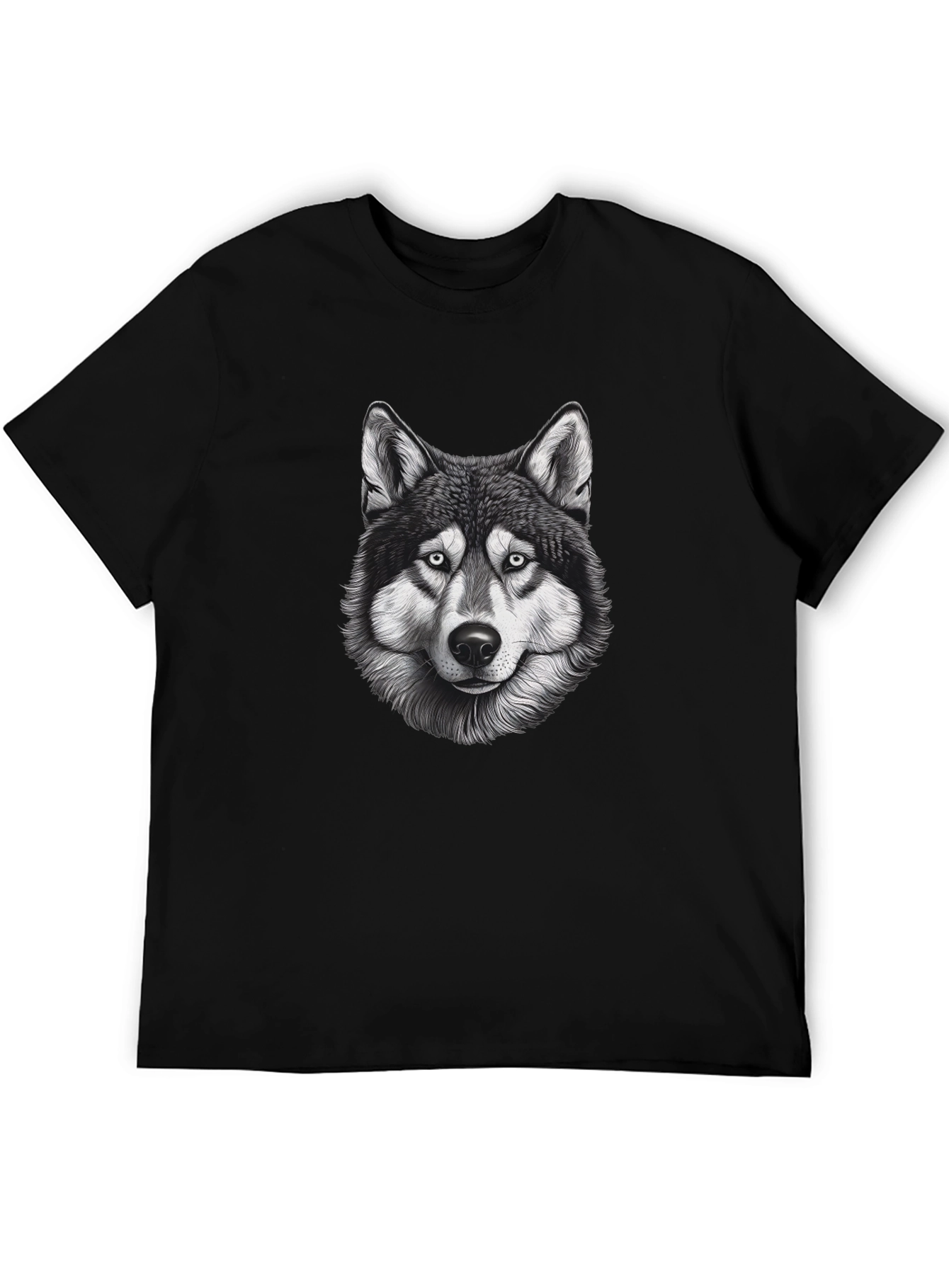 Black Wolf Graphic T-Shirt - Mens Short Sleeve