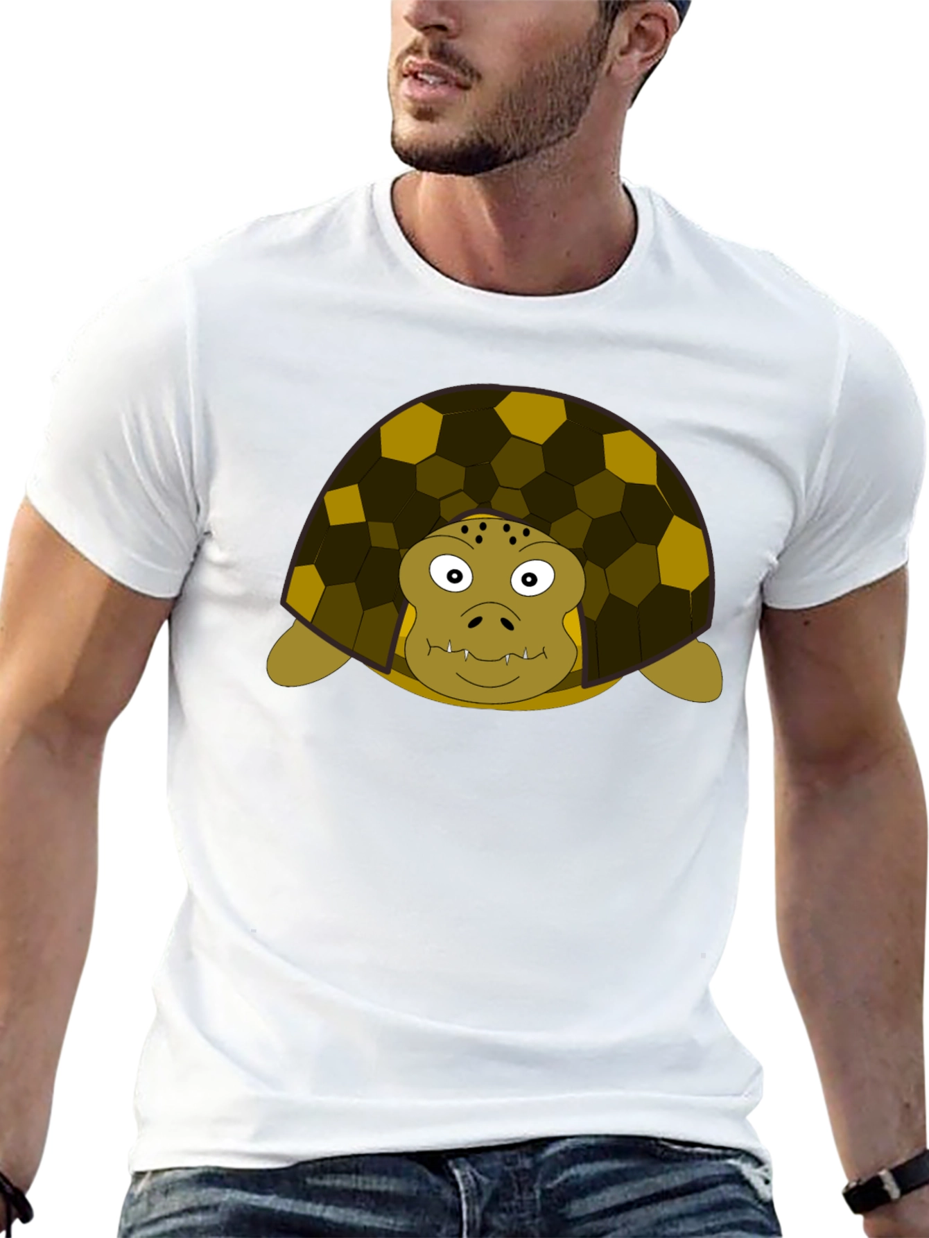 Turtle Graphic T-Shirt - Black Cotton Tee