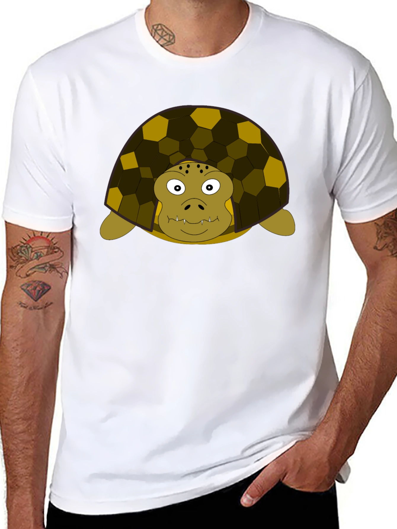 Turtle Graphic T-Shirt - Black Cotton Tee