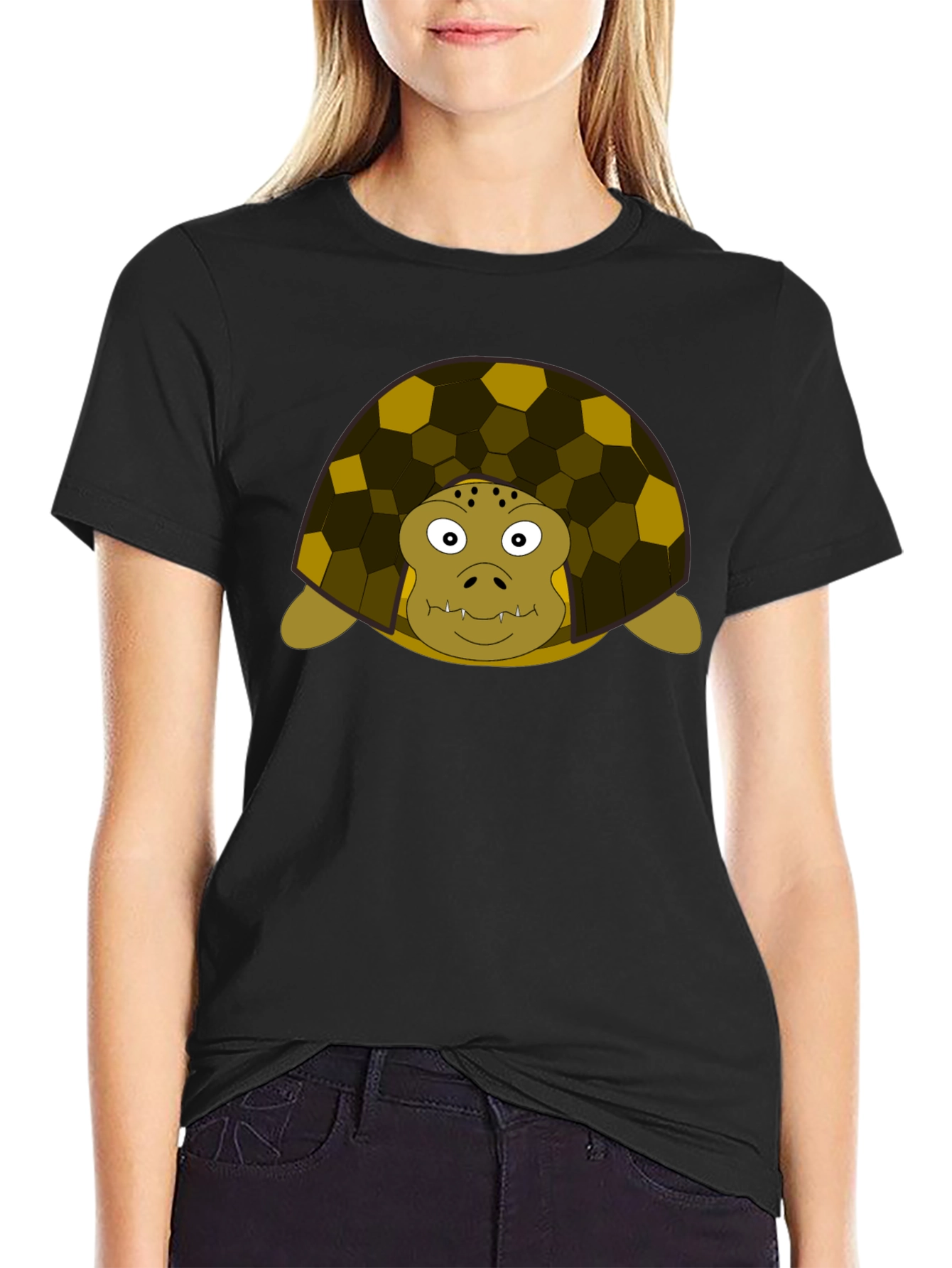 Turtle Graphic T-Shirt - Black Cotton Tee