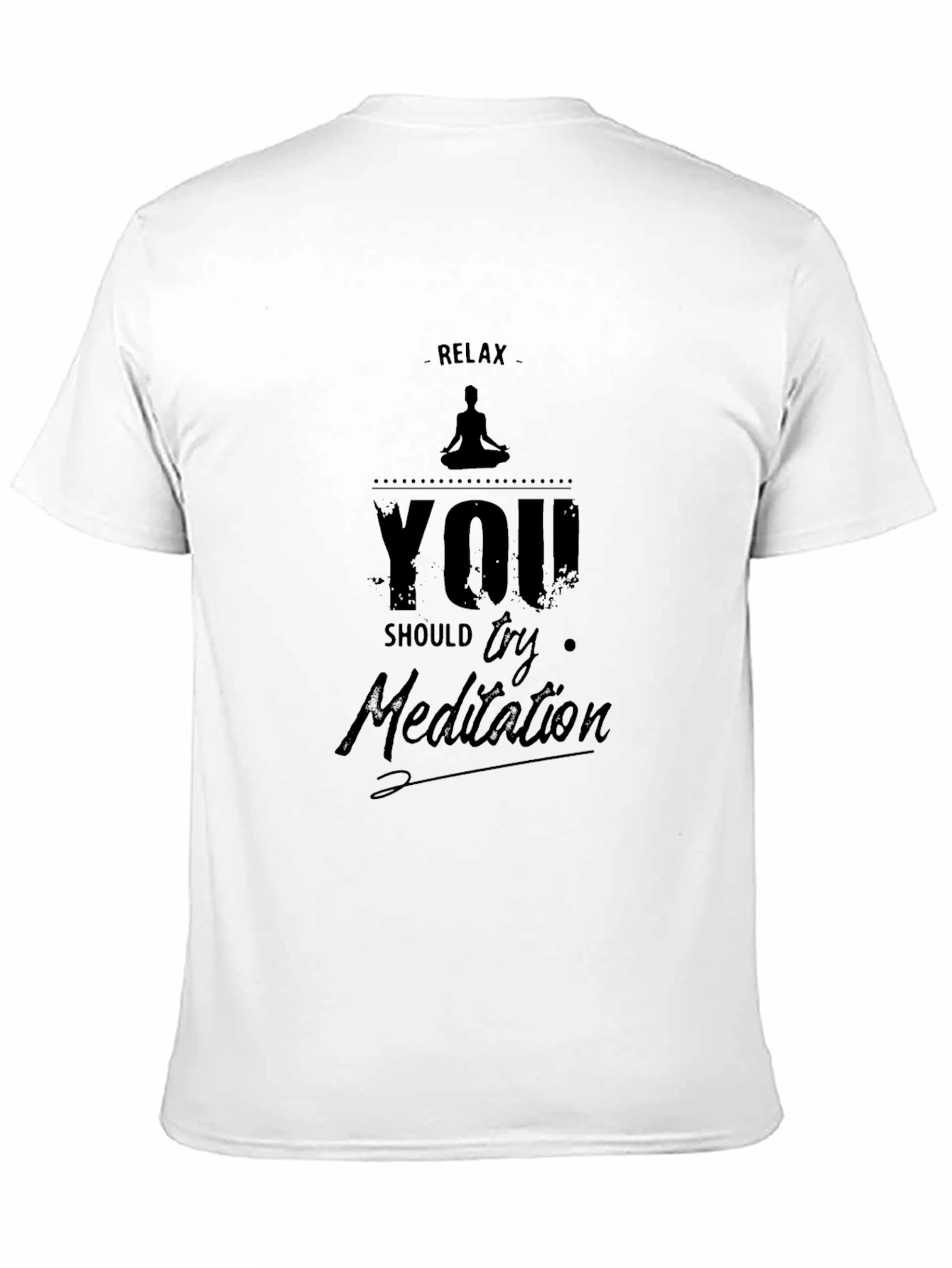 Relax Try Meditation Black Graphic T-Shirt