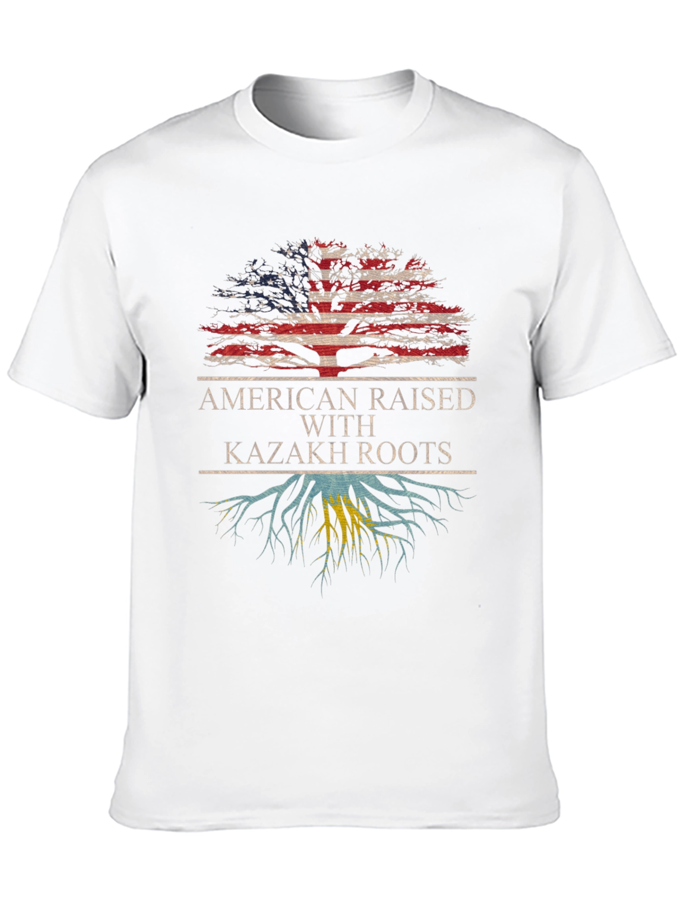 American Raised with Kazakh Roots Graphic Tee