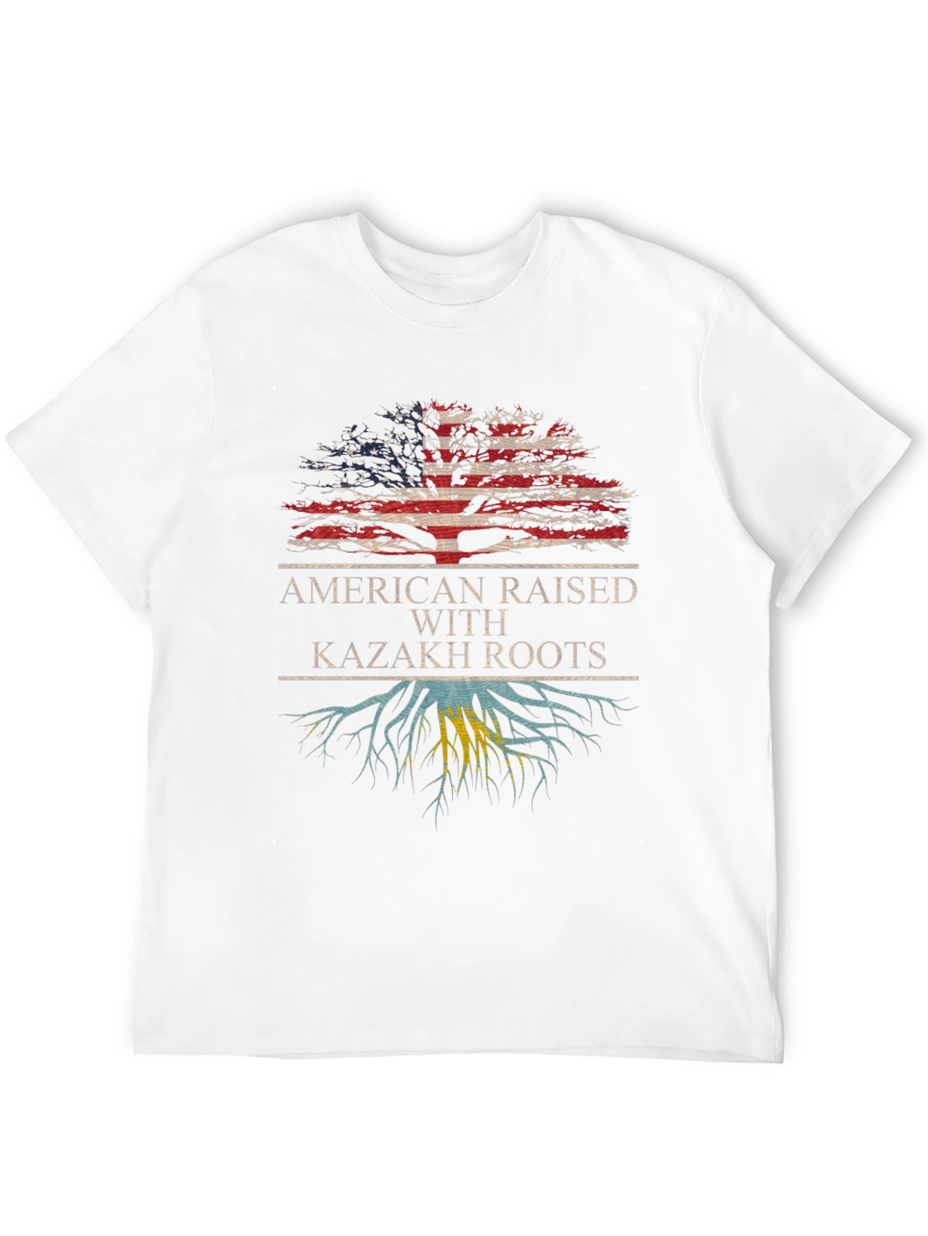 American Raised with Kazakh Roots Graphic Tee