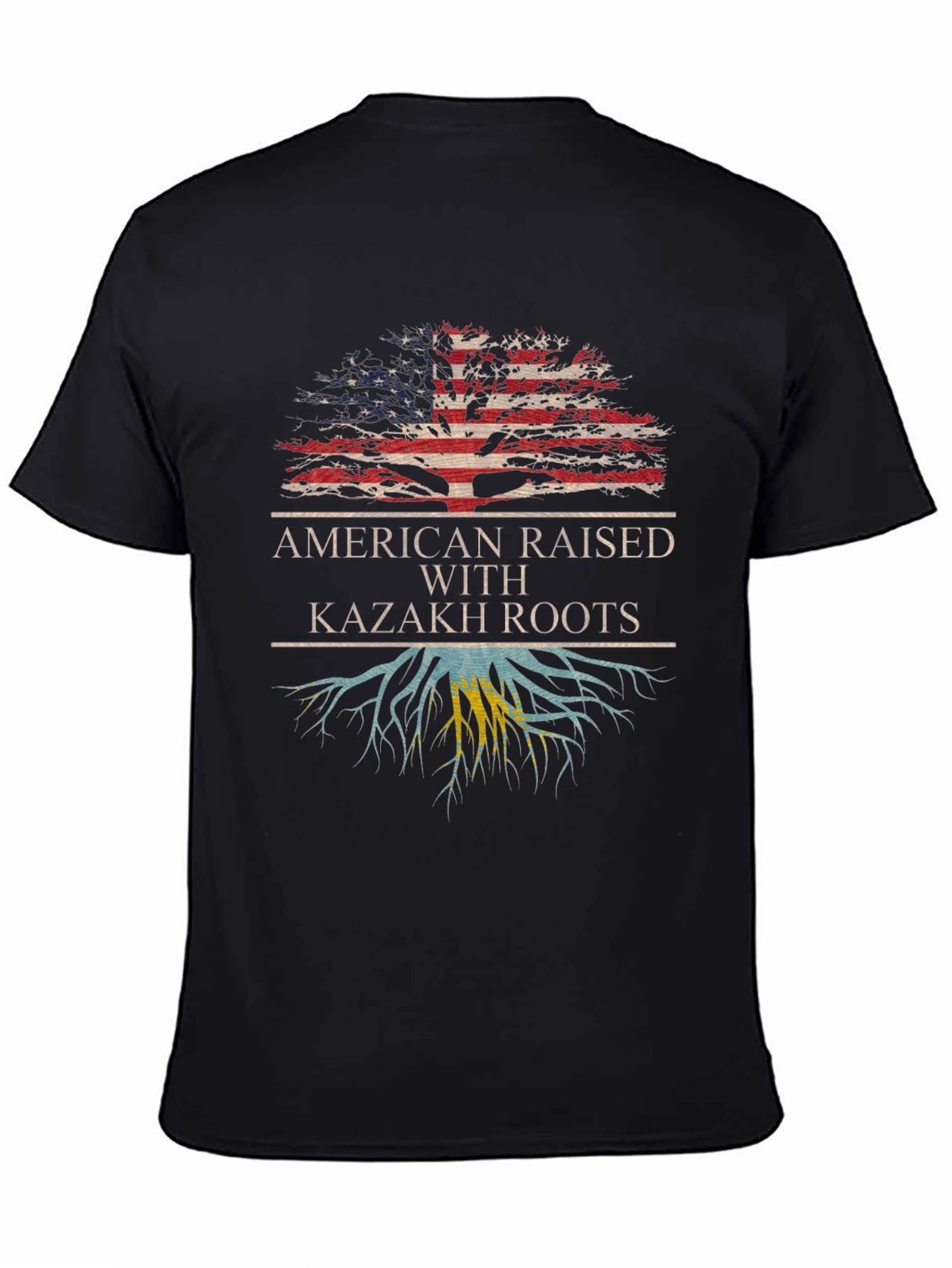 American Raised with Kazakh Roots Graphic Tee