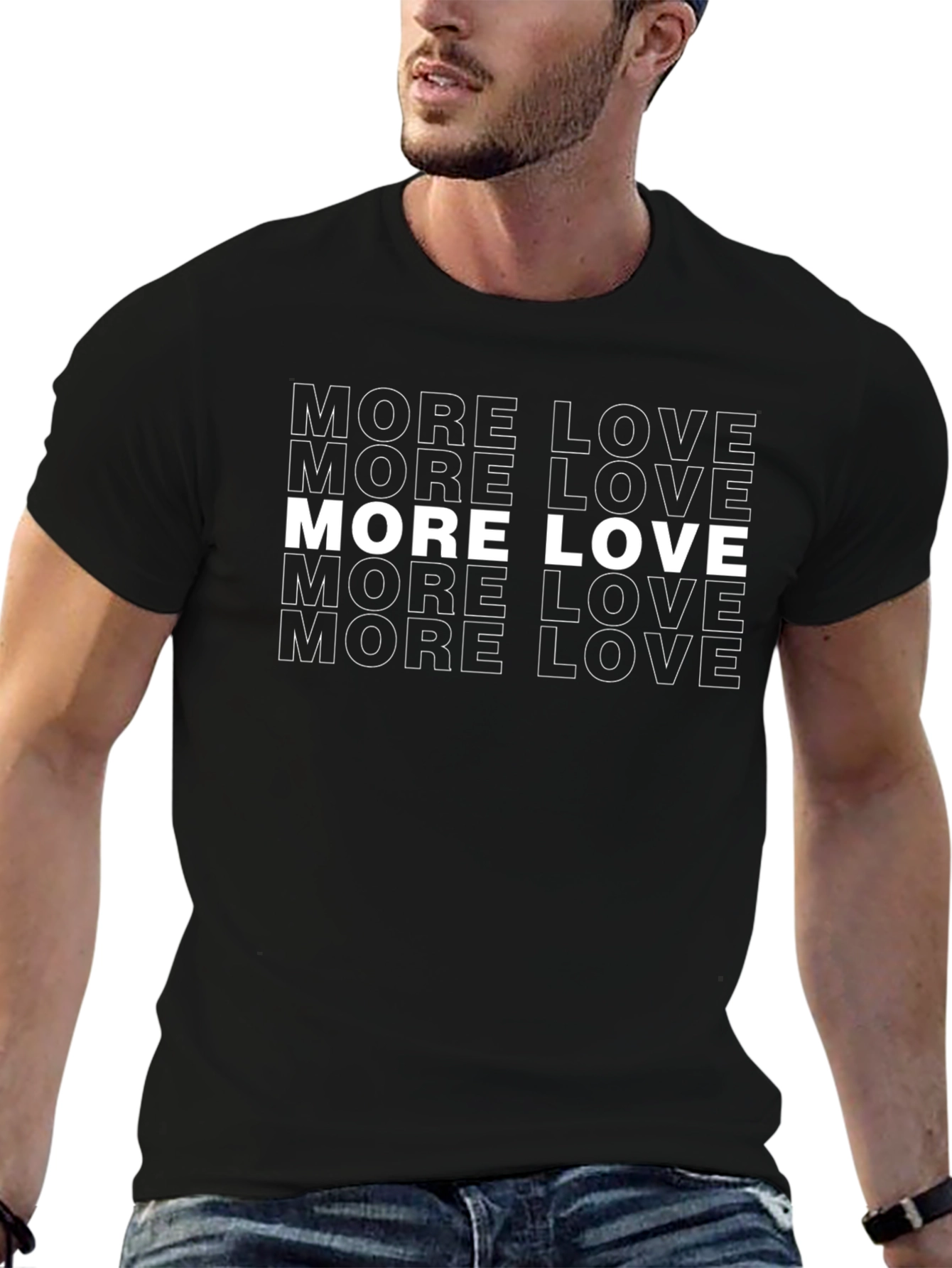 More Love Graphic Tee - Black Cotton T-Shirt