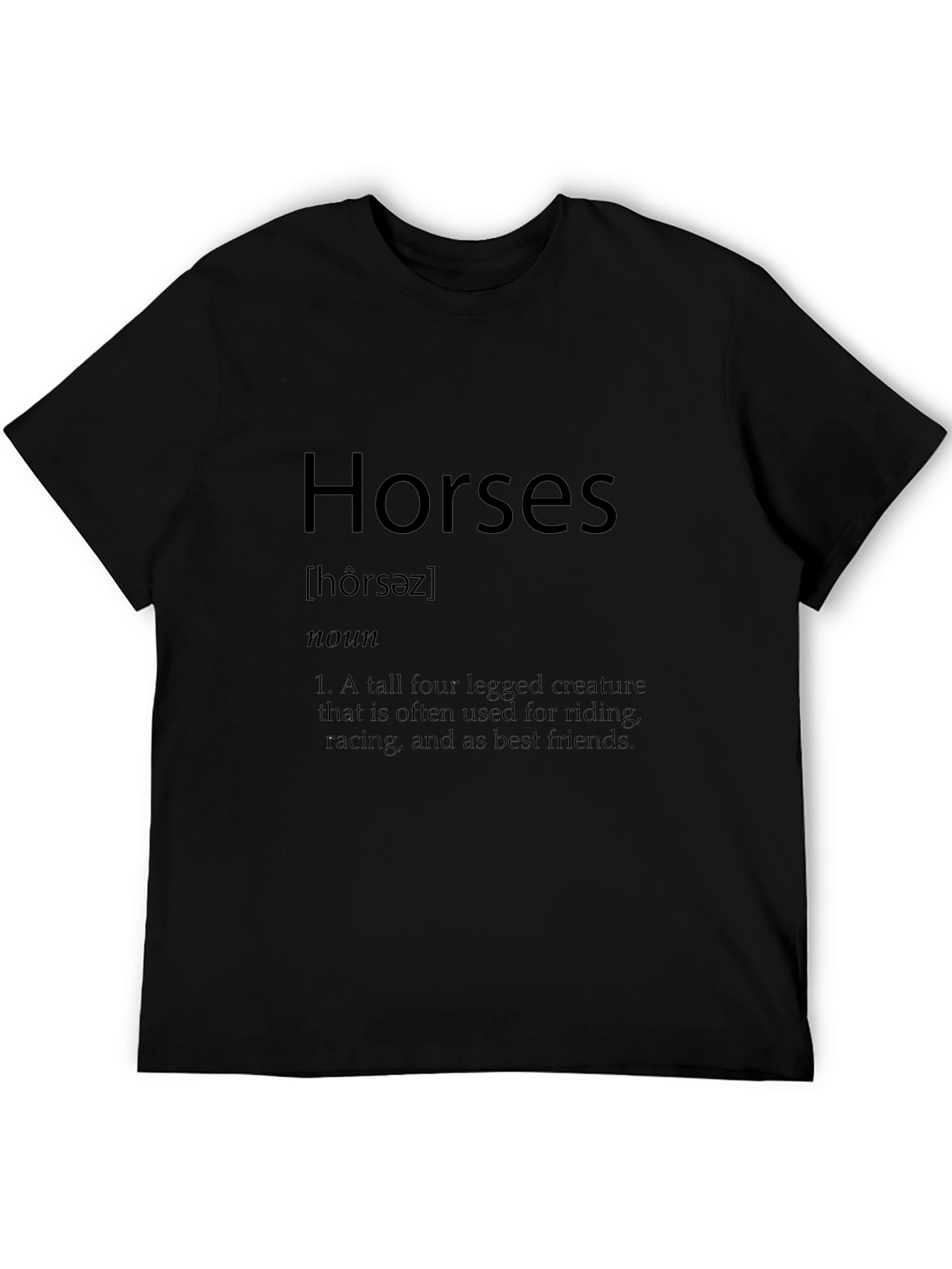 Horses Definition Graphic Tee - Unisex Black T-Shirt