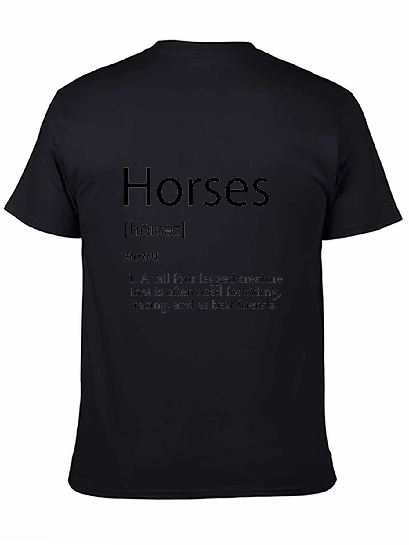 Horses Definition Graphic Tee - Unisex Black T-Shirt