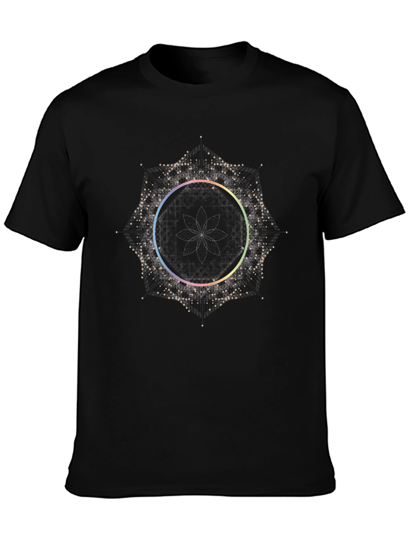 Geometric Mandala T-Shirt - Stylish Black Tee