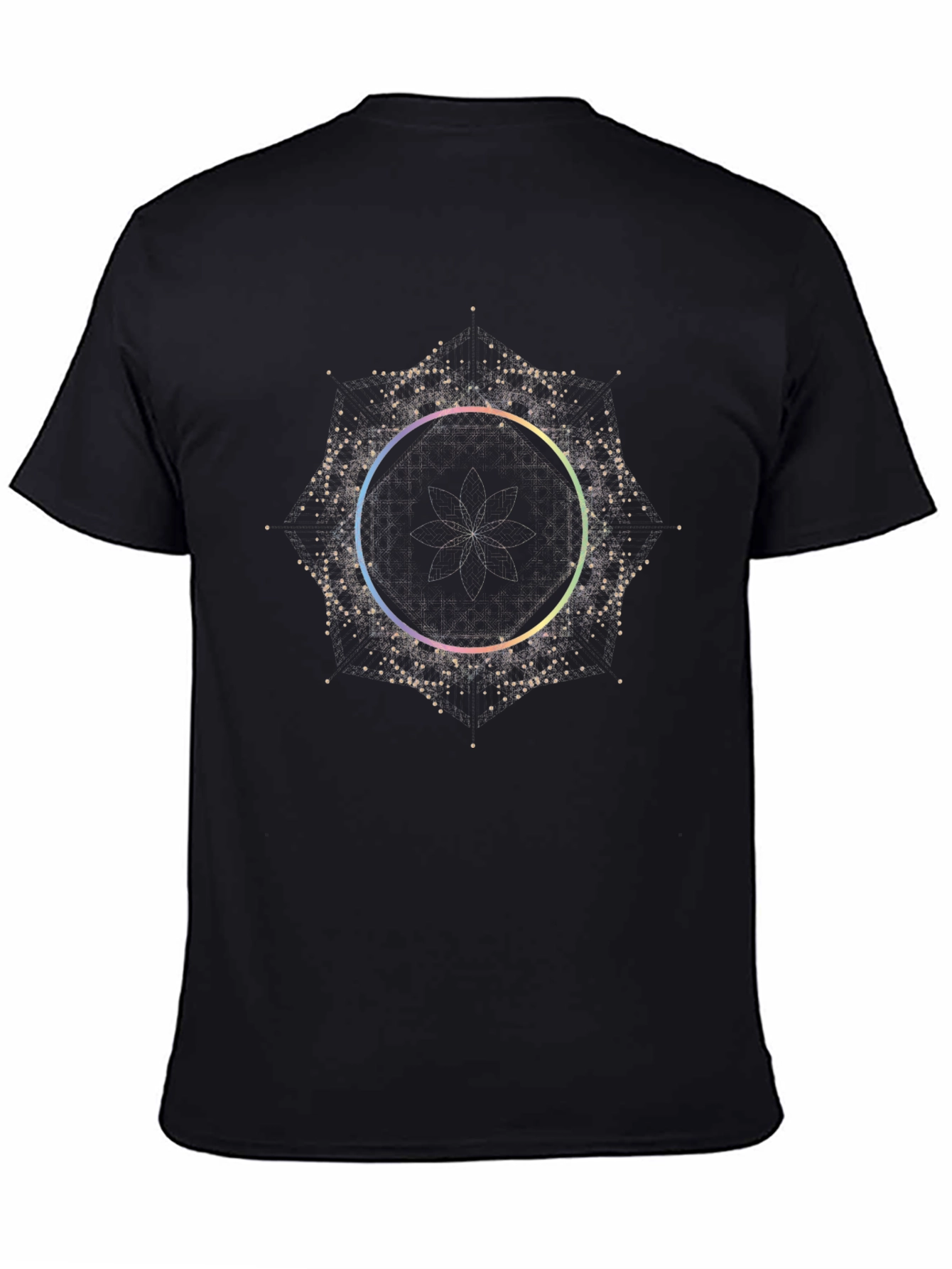 Geometric Mandala T-Shirt - Stylish Black Tee