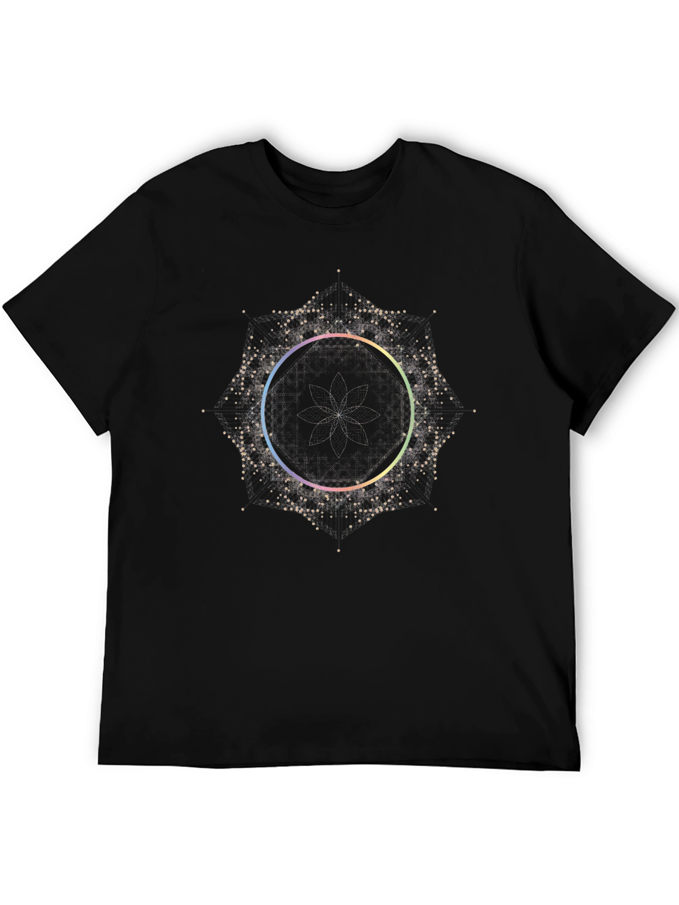Geometric Mandala T-Shirt - Stylish Black Tee
