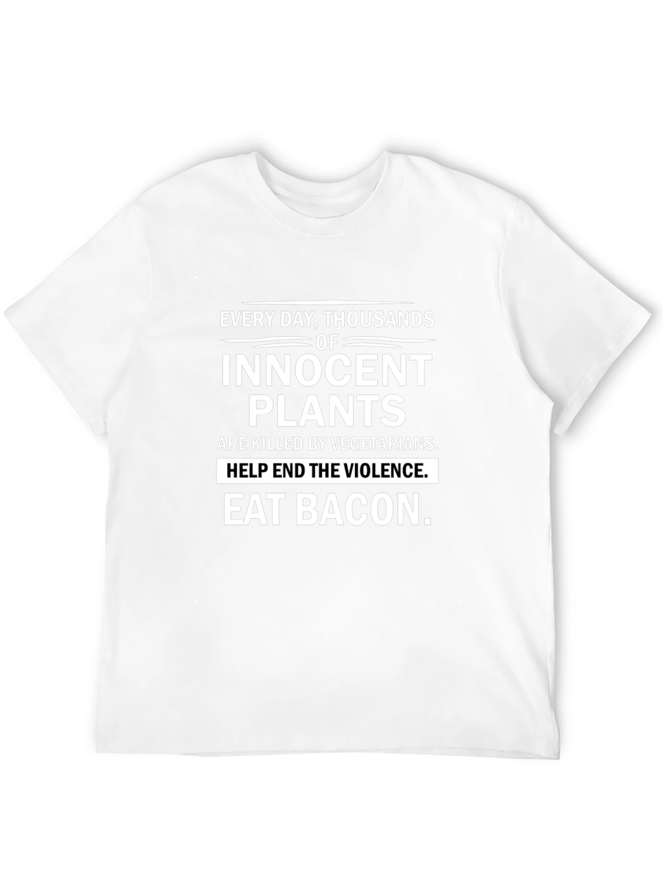 Eat Bacon Mens T-Shirt - Anti-Vegetarian Humor Tee