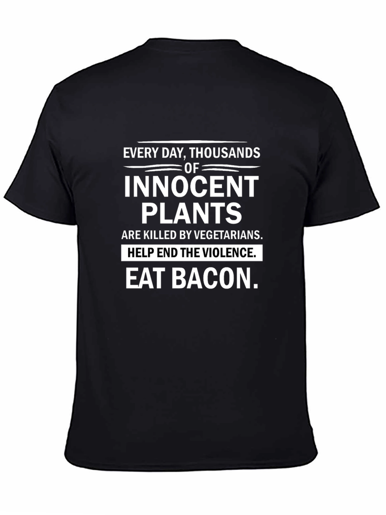 Eat Bacon Mens T-Shirt - Anti-Vegetarian Humor Tee