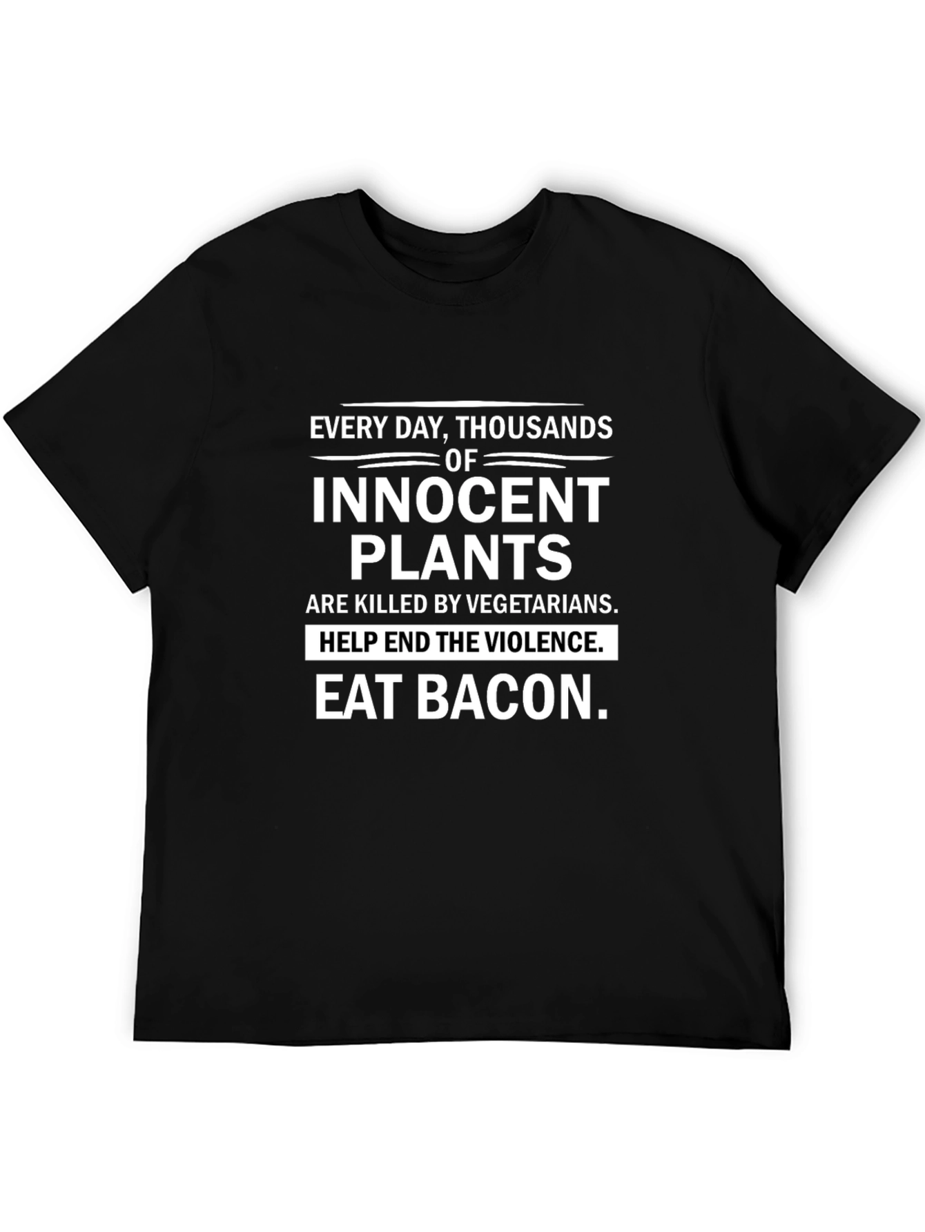 Eat Bacon Mens T-Shirt - Anti-Vegetarian Humor Tee