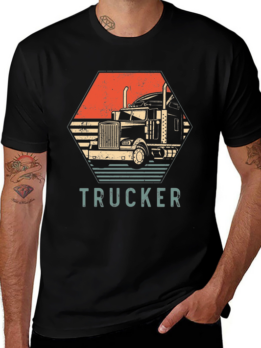 Trucker Graphic Tee - Vintage Style