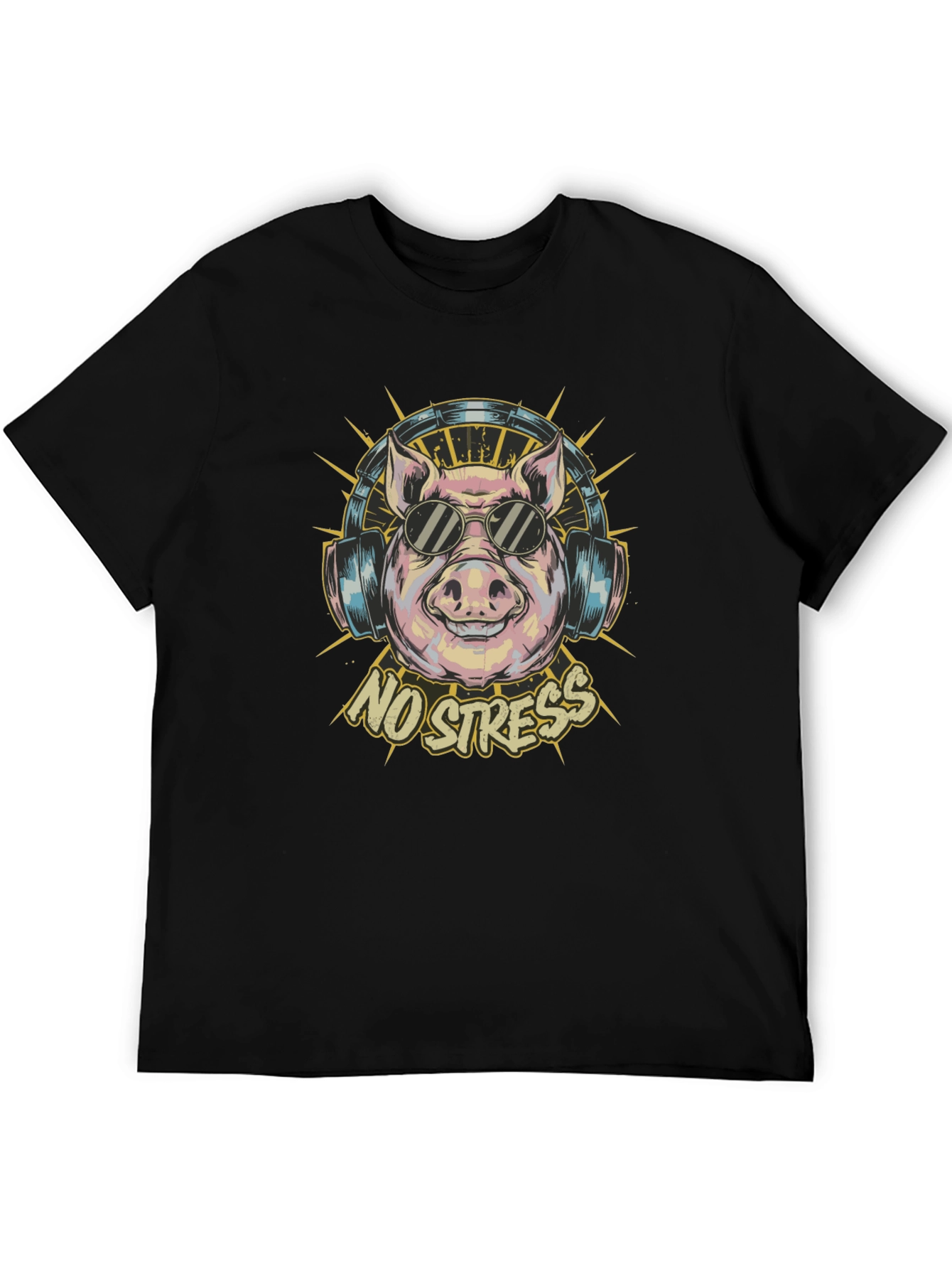 No Stress Pig T-Shirt - Relaxed Vibes